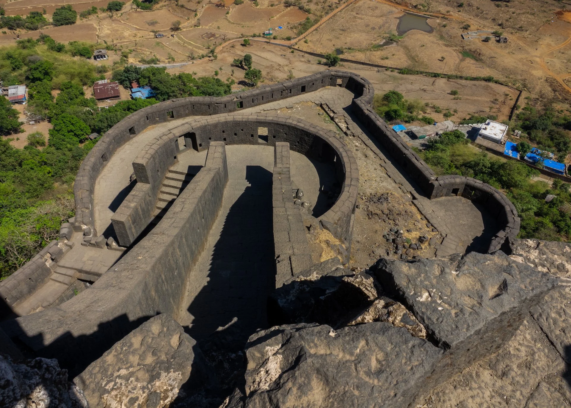  Looking down on one set of the fortifications - it was vertigo-inducing.  