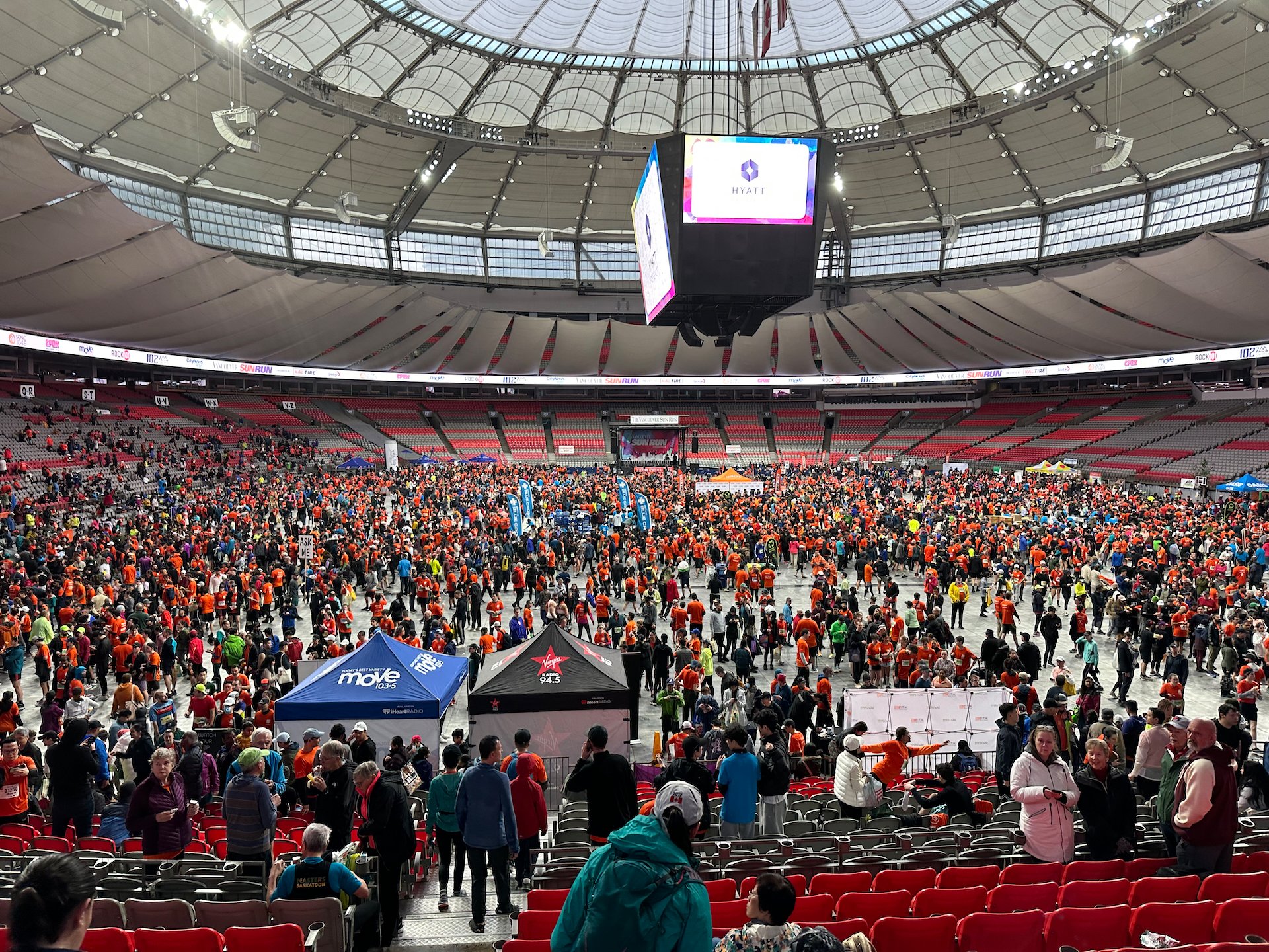  Post-race in BC Place. 