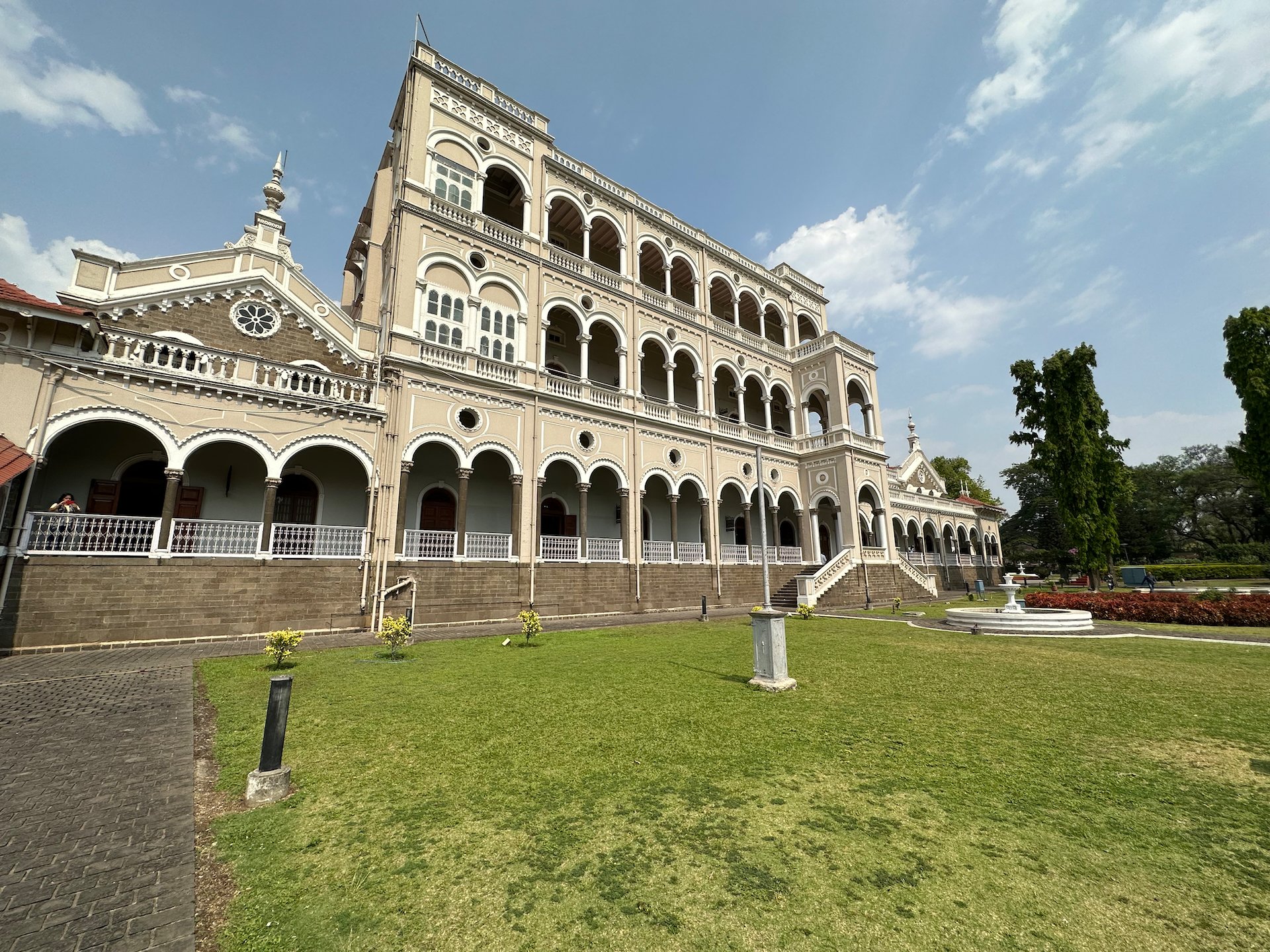  A close up view of the very ornate exterior of the palace.  