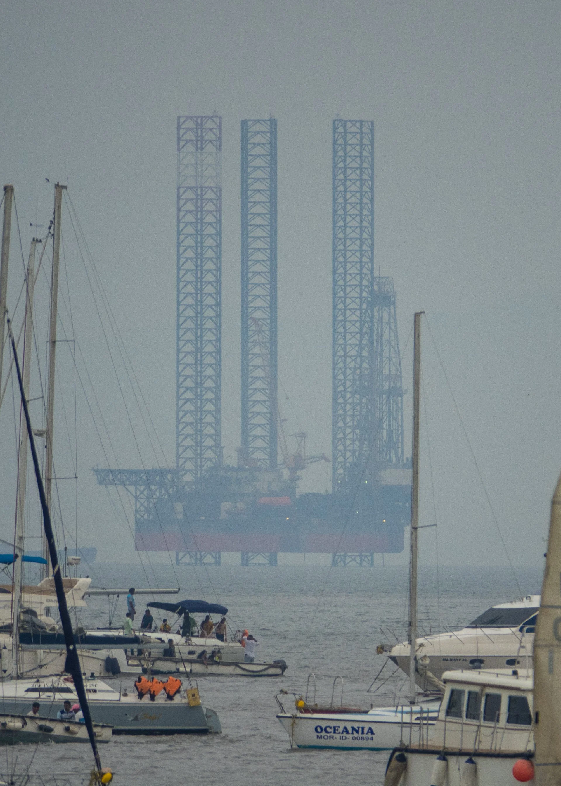  Just offshore it looked like there were oil platforms. Pretty much right in the city! 