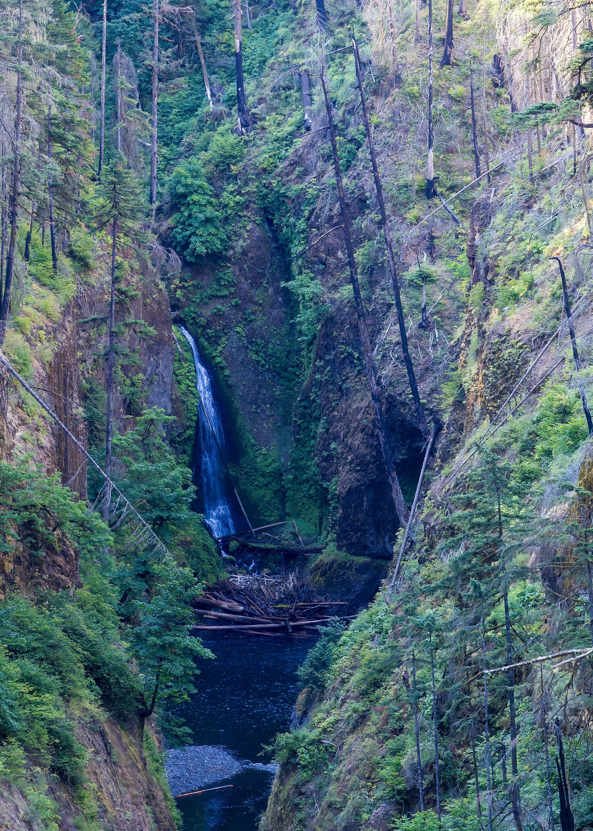  Our first waterfall of the day - fairly far off in the distance, and the first of many. 