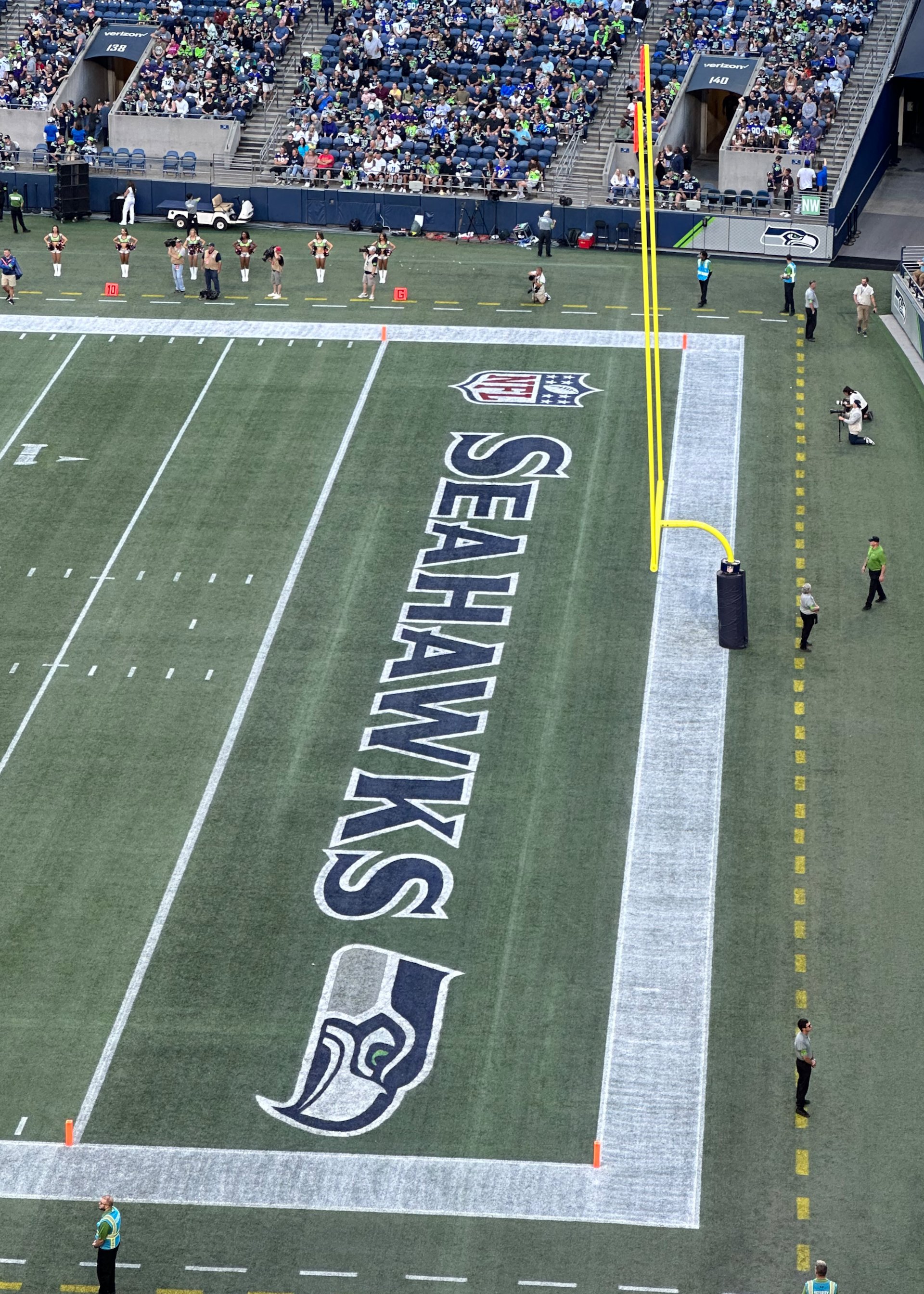  We could look pretty much straight down on one of the end zones. 