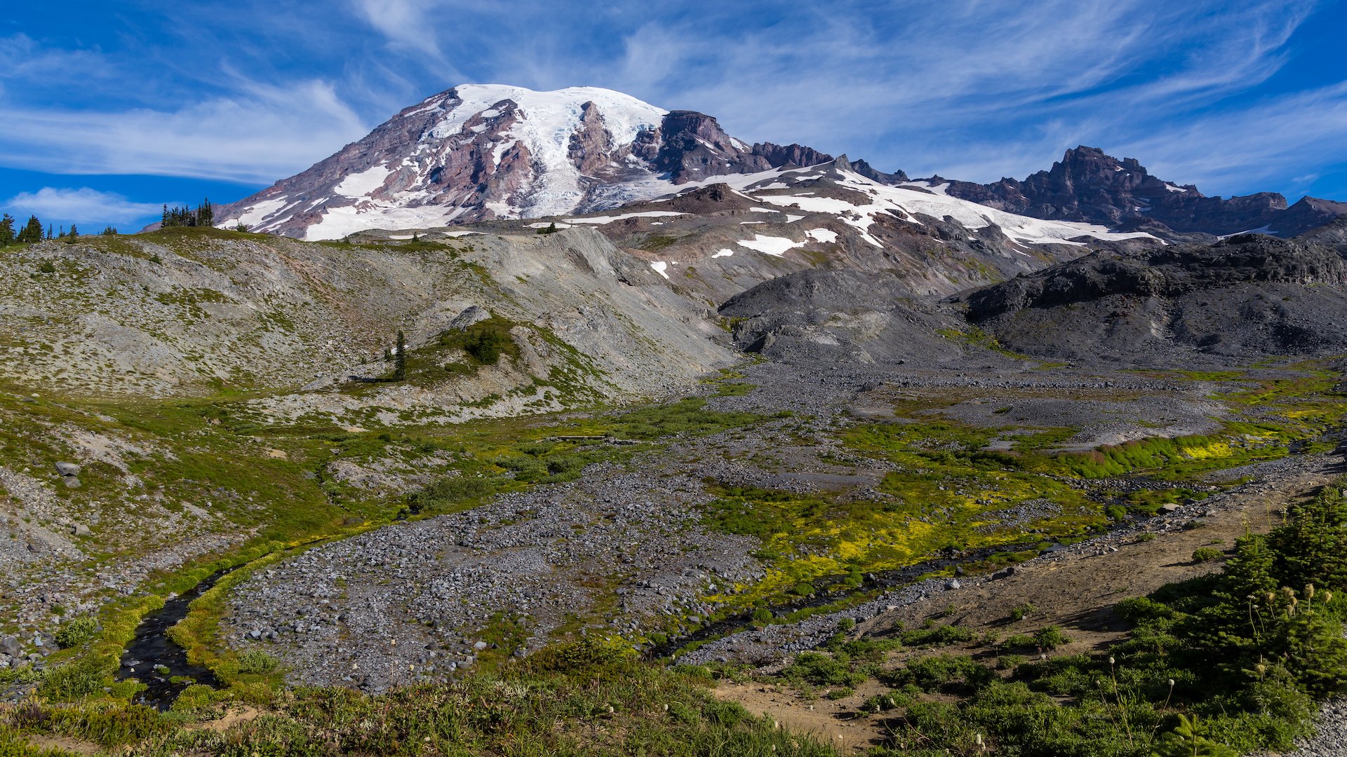  In this section of the trail, you could really see where the glacier had receded, leaving this small valley where the vegetation was taking hold. 