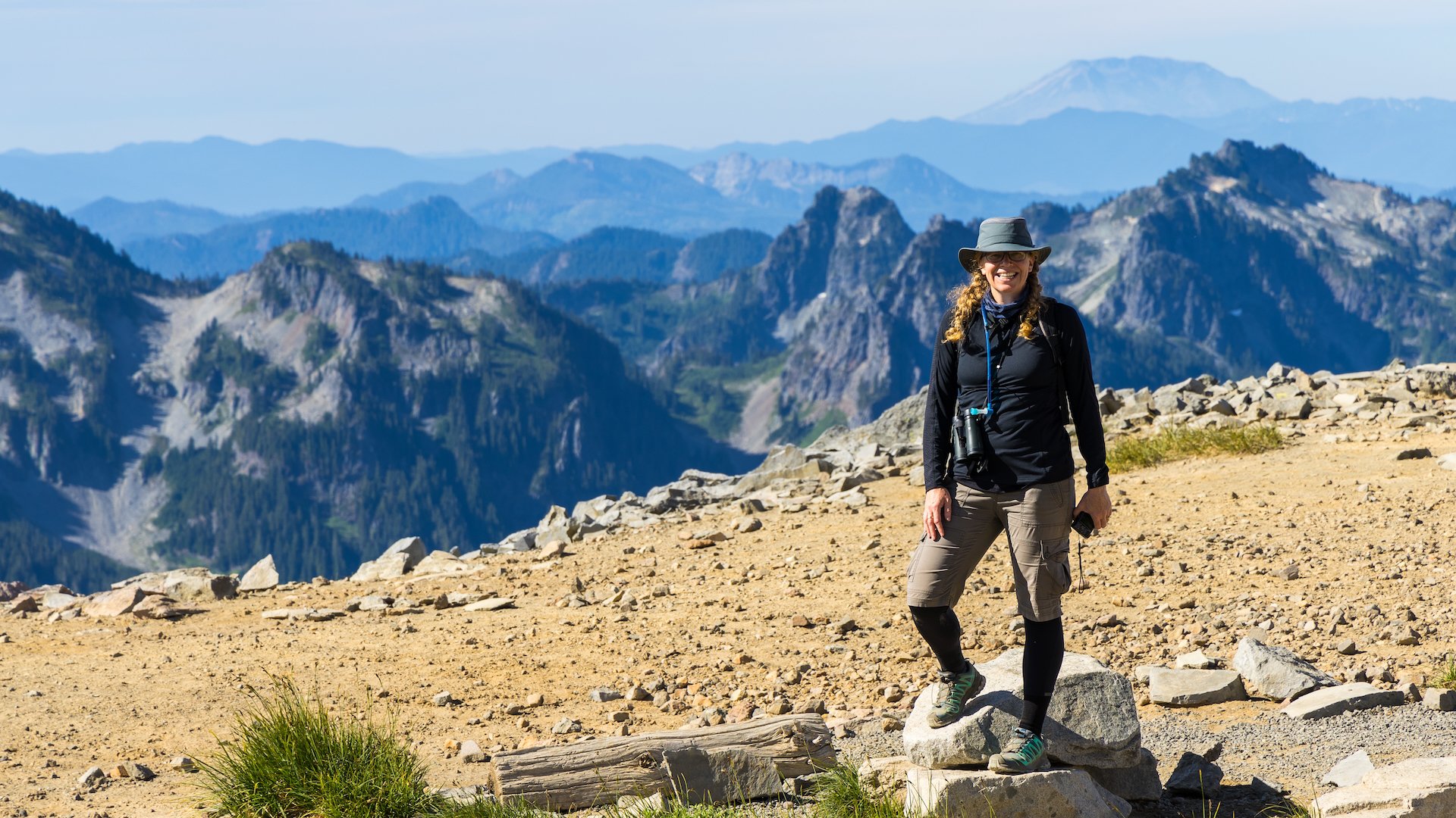  Justine, posing in front of Mount St. Helens.  