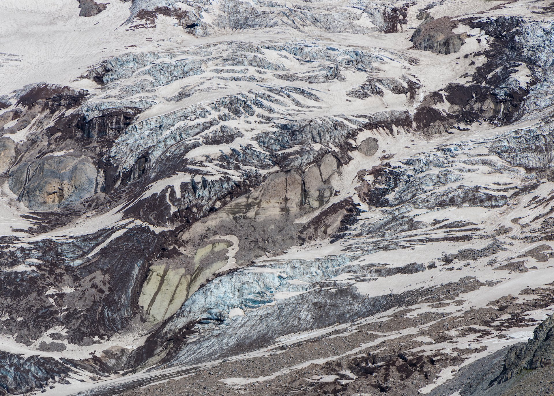  Close up of the glacier ice. 