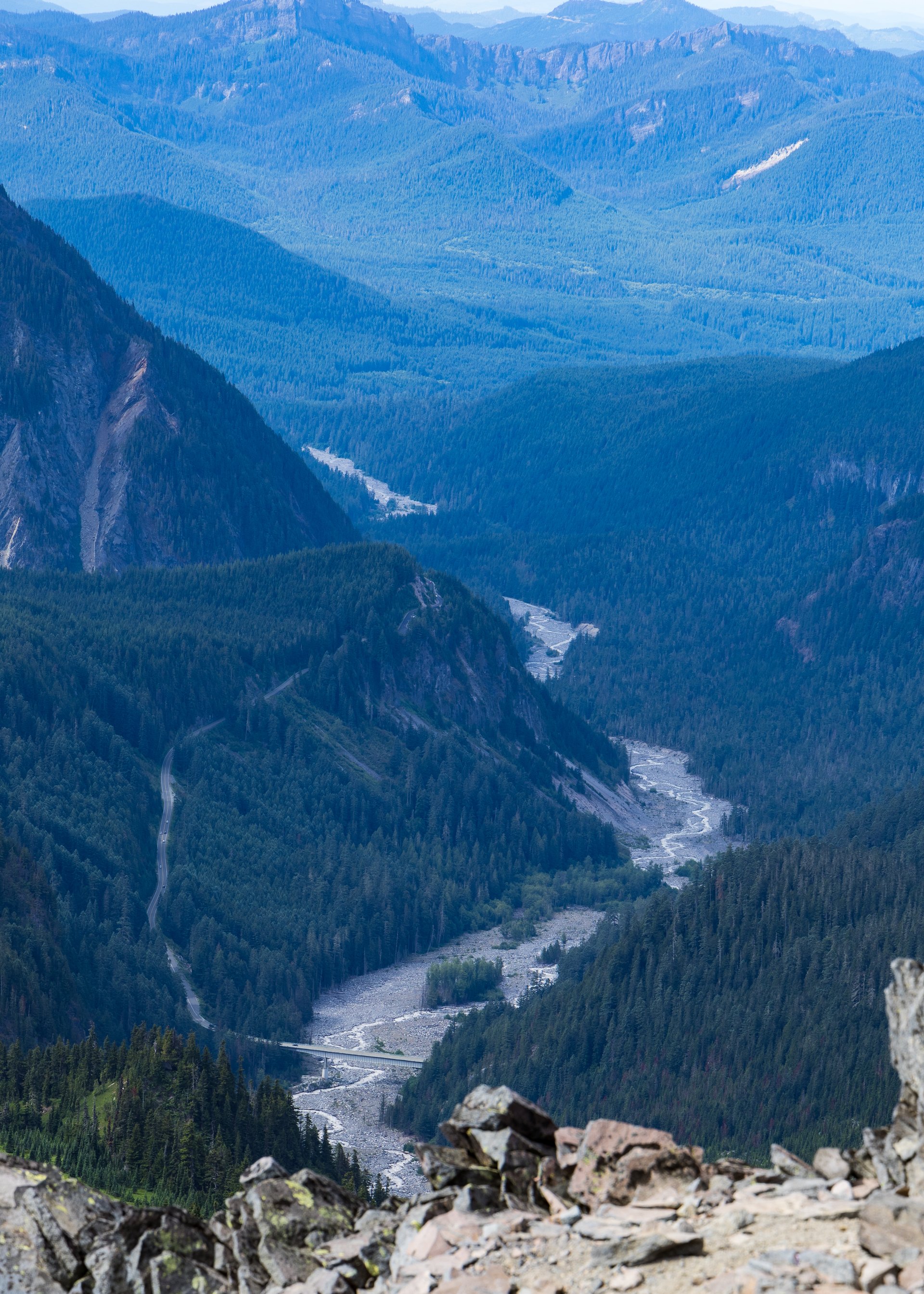  The valley below, where the glacier used to reach down to.  