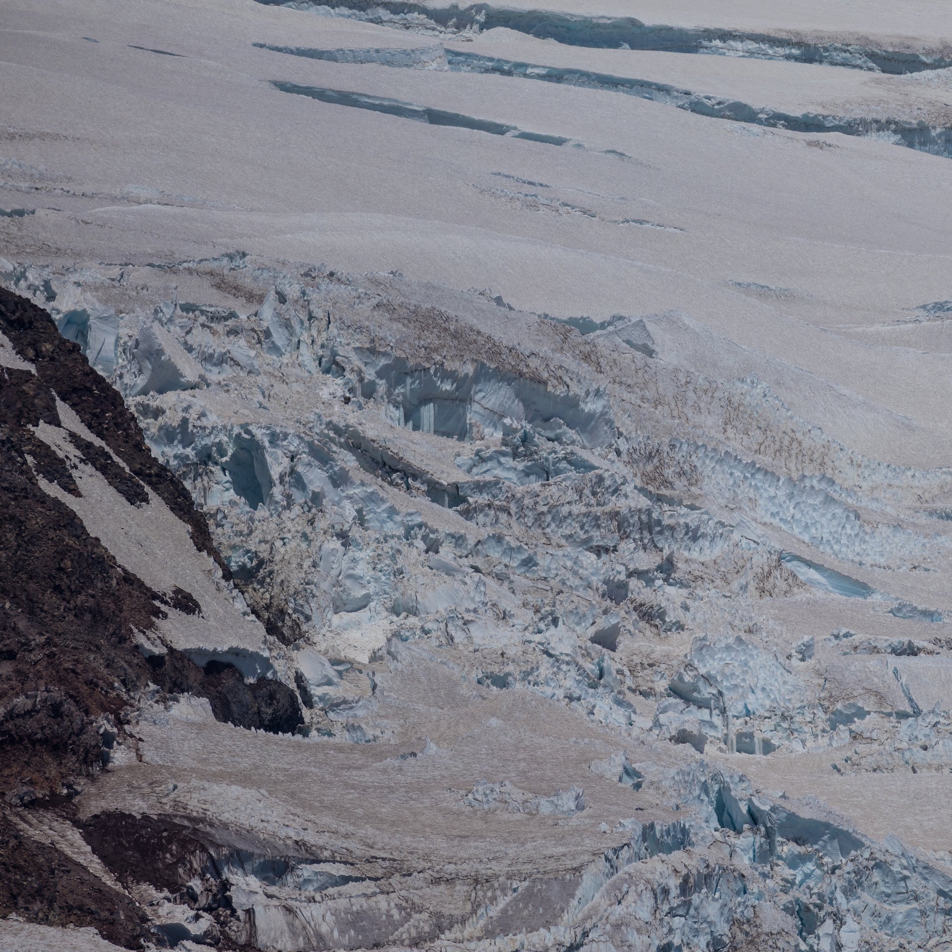  There’s not a lot of snow left, it’s mostly old ice now exposed.  