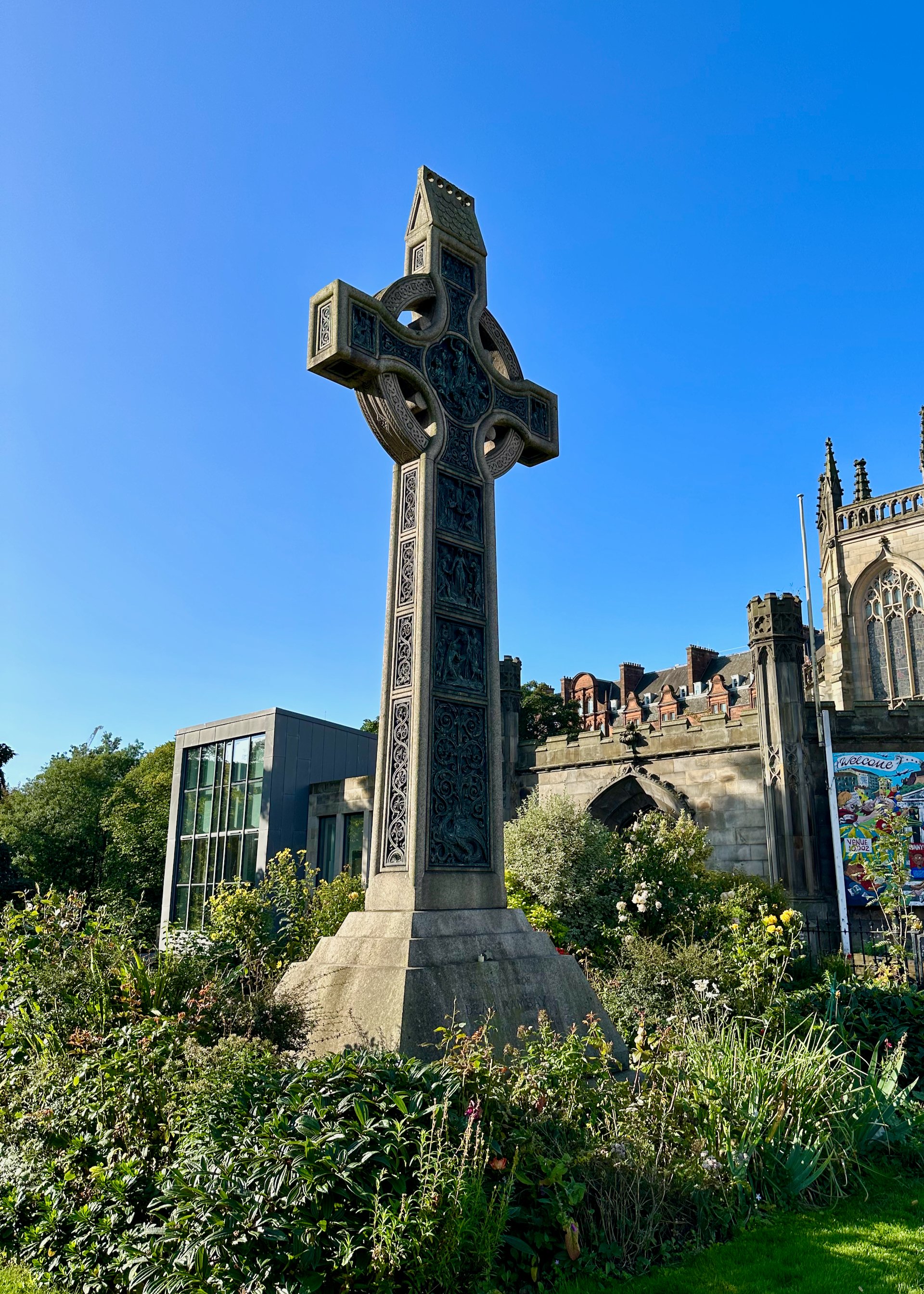  This amazing cross is outside a church on the main street, overlooking the castle gardens. It’s quire the work of art in its own right.  