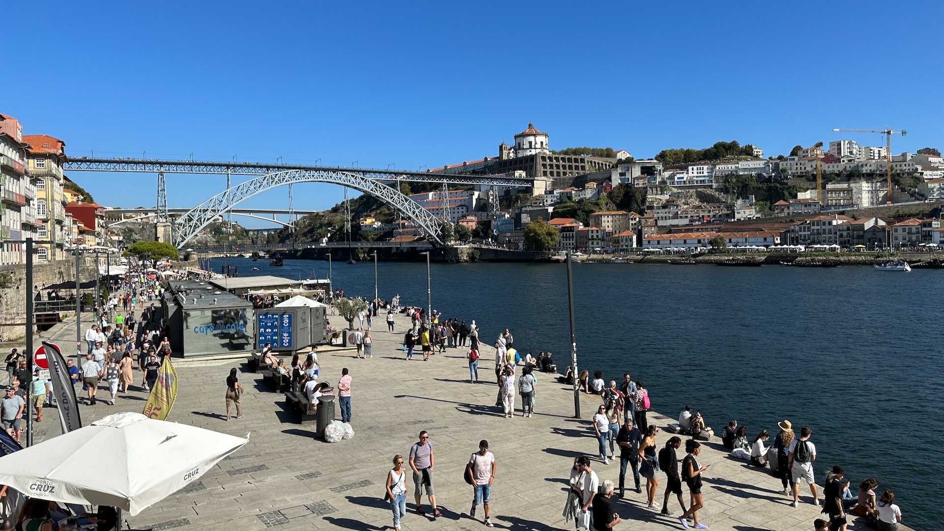  The riverfront on the Porto side was even busier than on the Gaia side. It was a lovely day.  