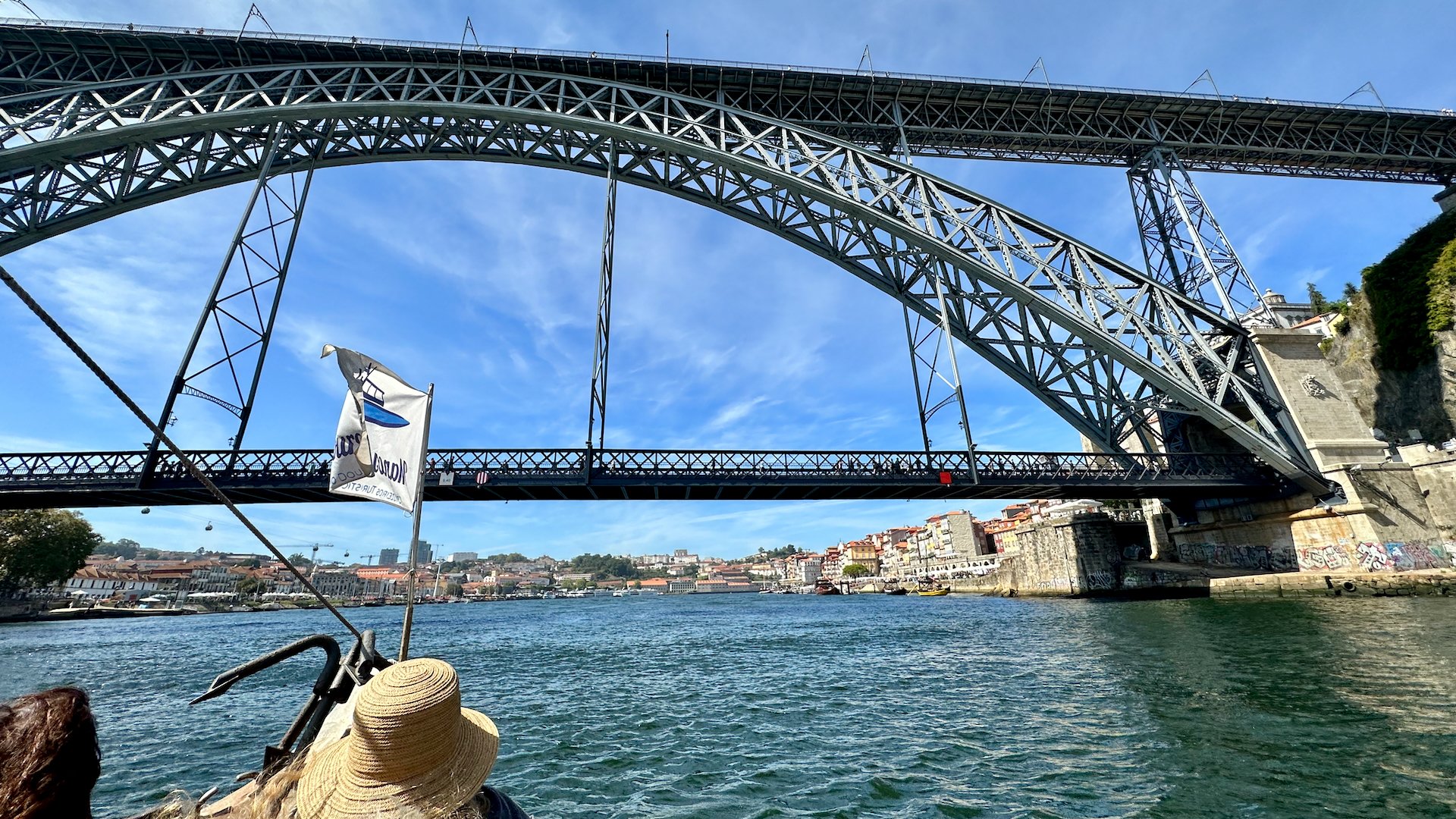  On the river, under the bridge we’d been admiring so much. 