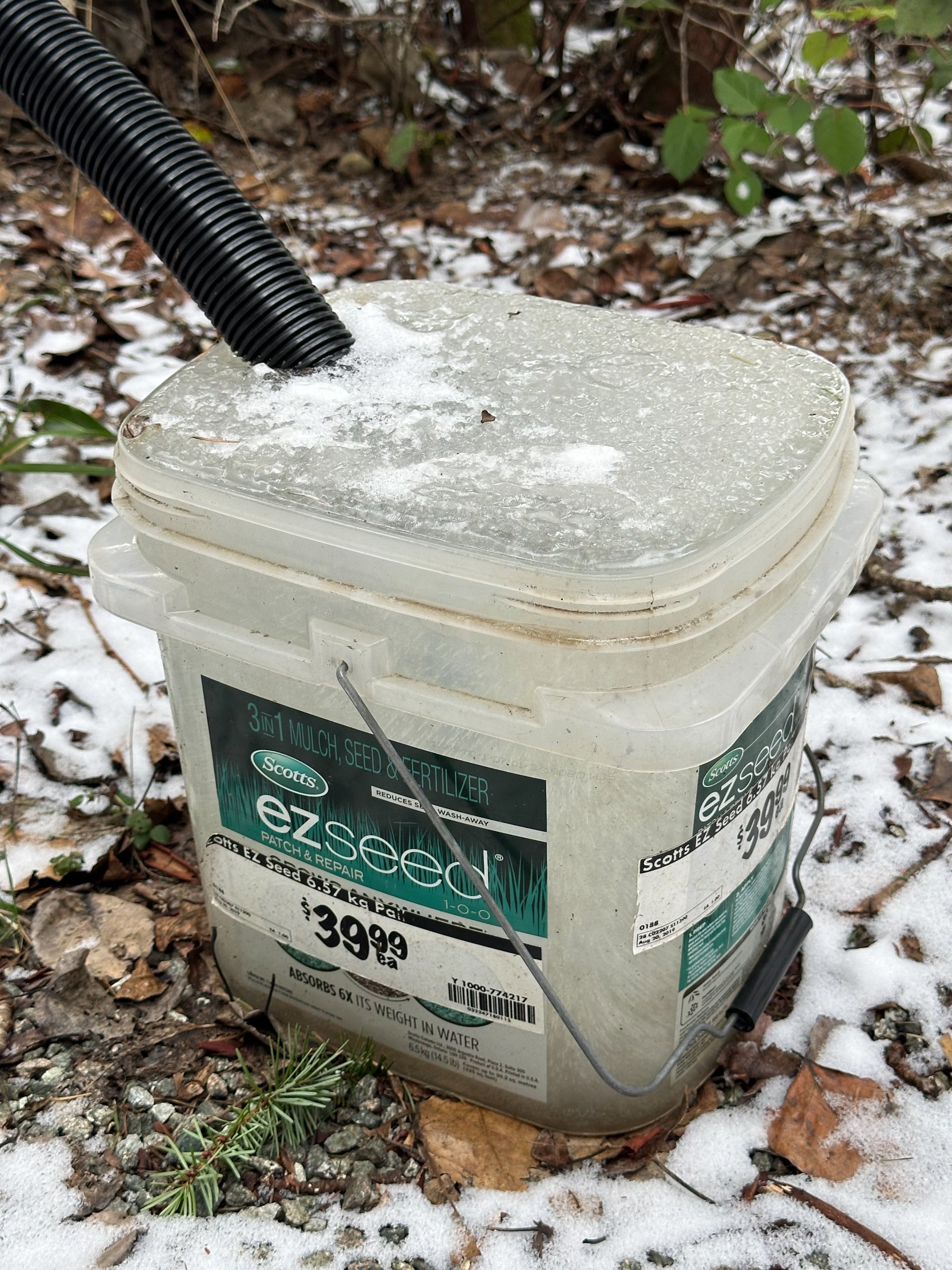  The overflow bucket frozen solid. 