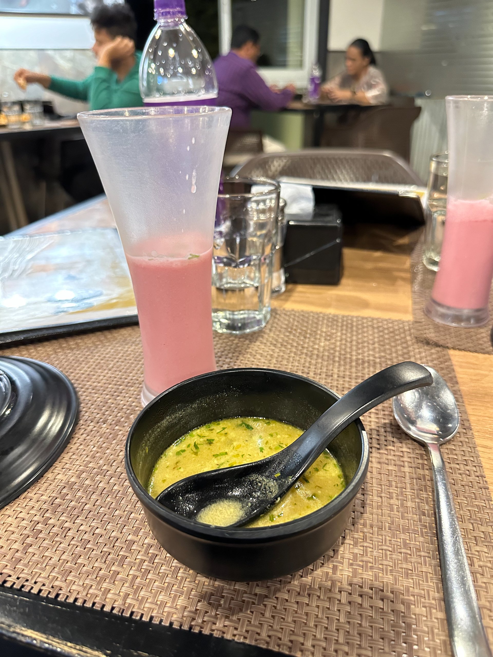  An interesting, spicy lentil soup and coconut-based drink. 