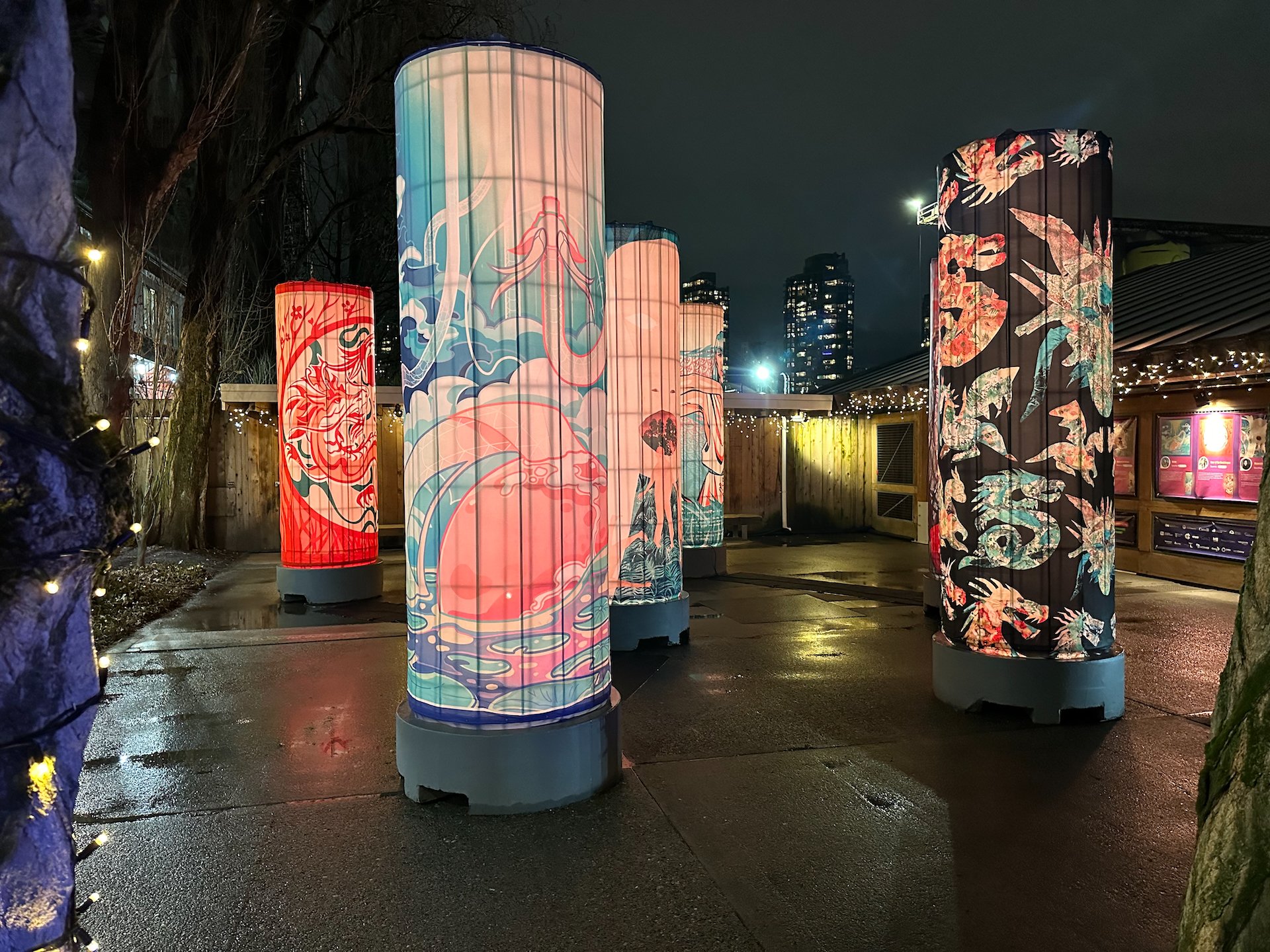  Some very cool displays up on Granville Island. We noticed them as we were out for a walk one night and took a few photos to share. 