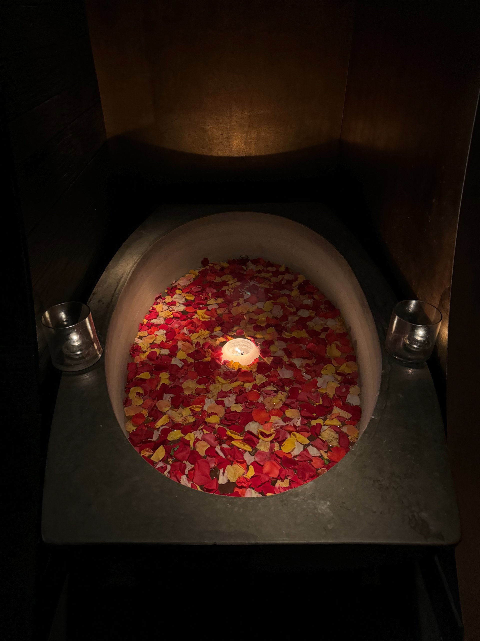  The entrance to Tao has these bathtubs that they fill with rose petals.  