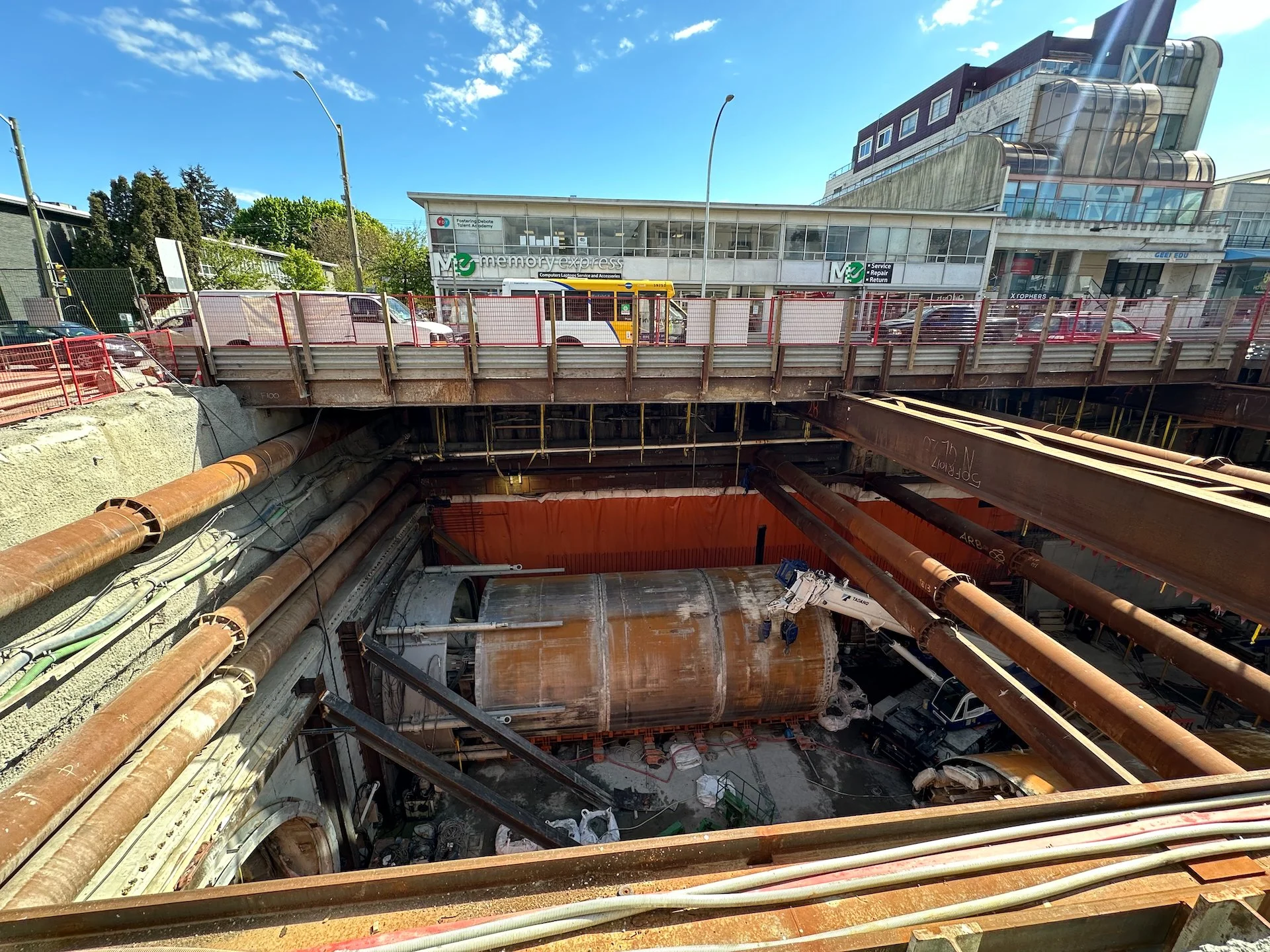  There was a massive crane, just out of camera to the left, that I assume was going to pull the boring machine out of the tunnel.  