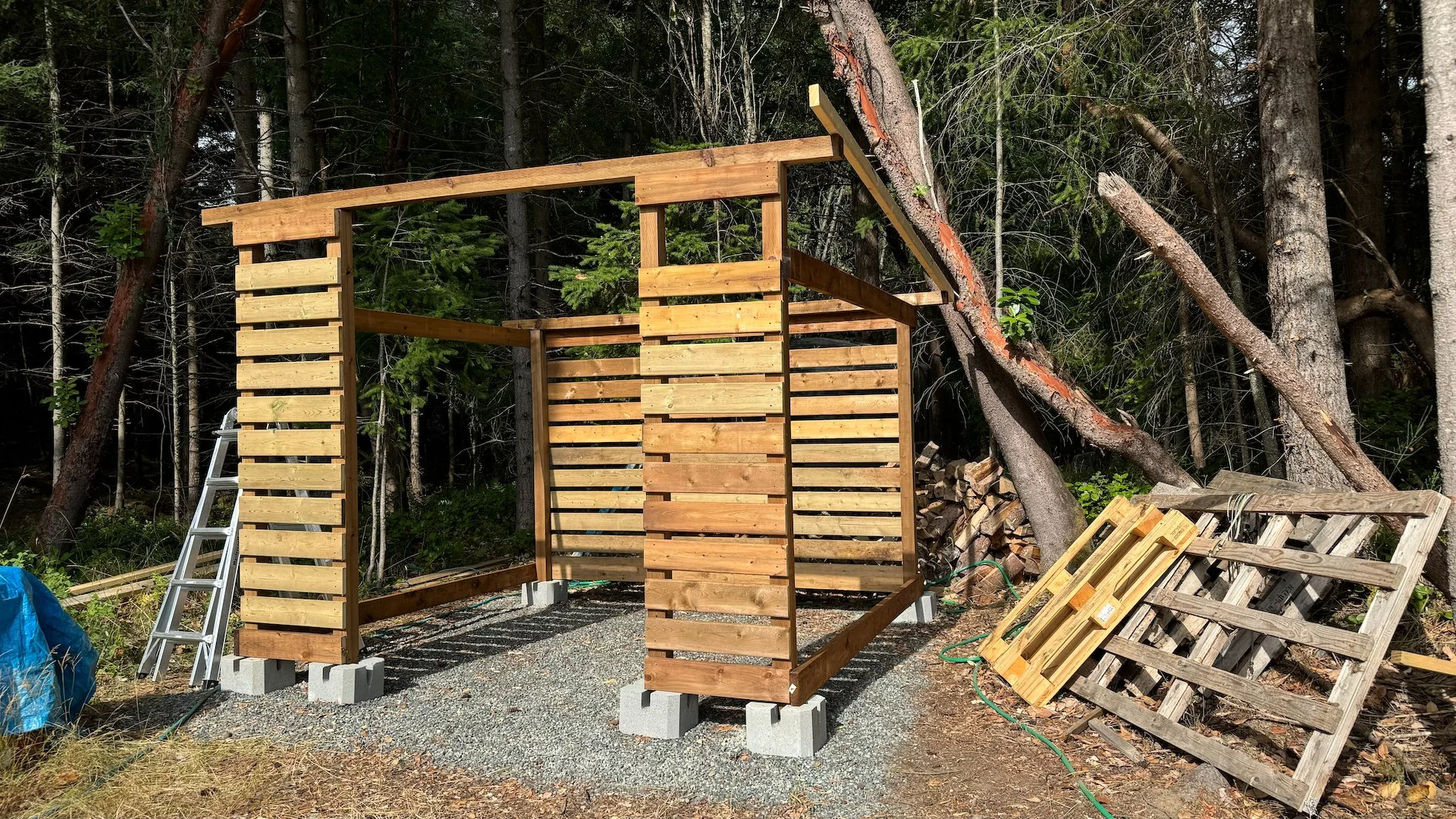  We were trying to use up as much material as we had lying around from other projects. But sadly is was not enough, and the hardware store only sells them in 16' lengths, which was going to result ina  lot of waste.  