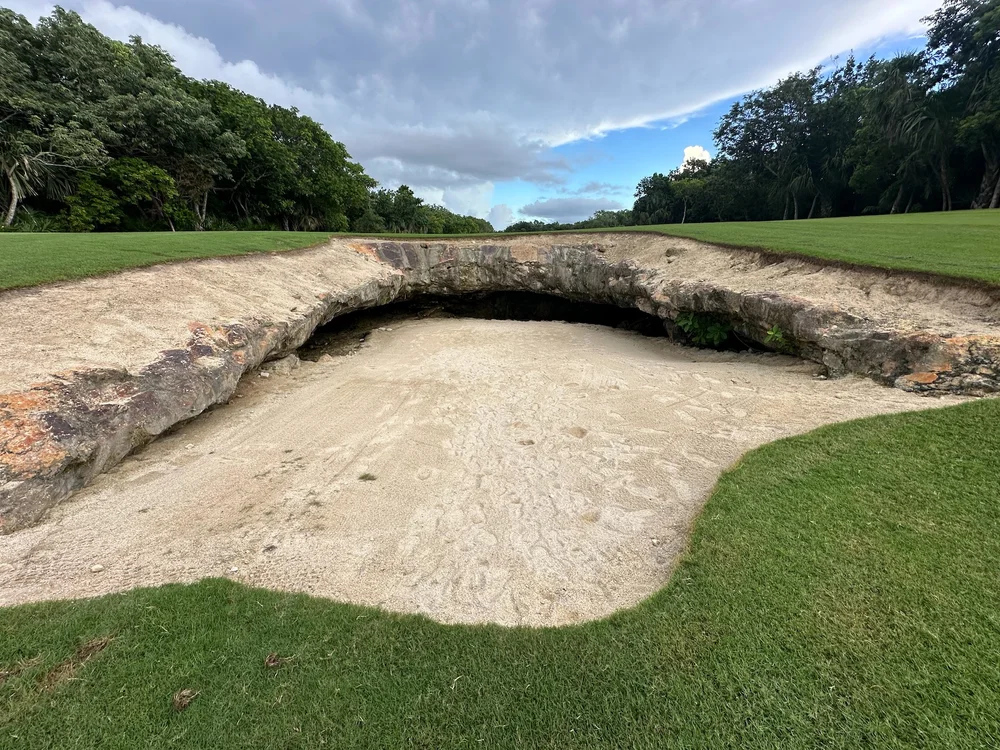  This was the coolest part of the course - there was an actual cenote in the middle of the fairway! 