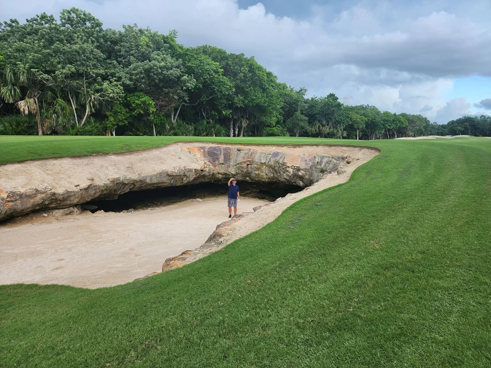  And of course, I hit my ball straight into it, and had to go retreive it!  