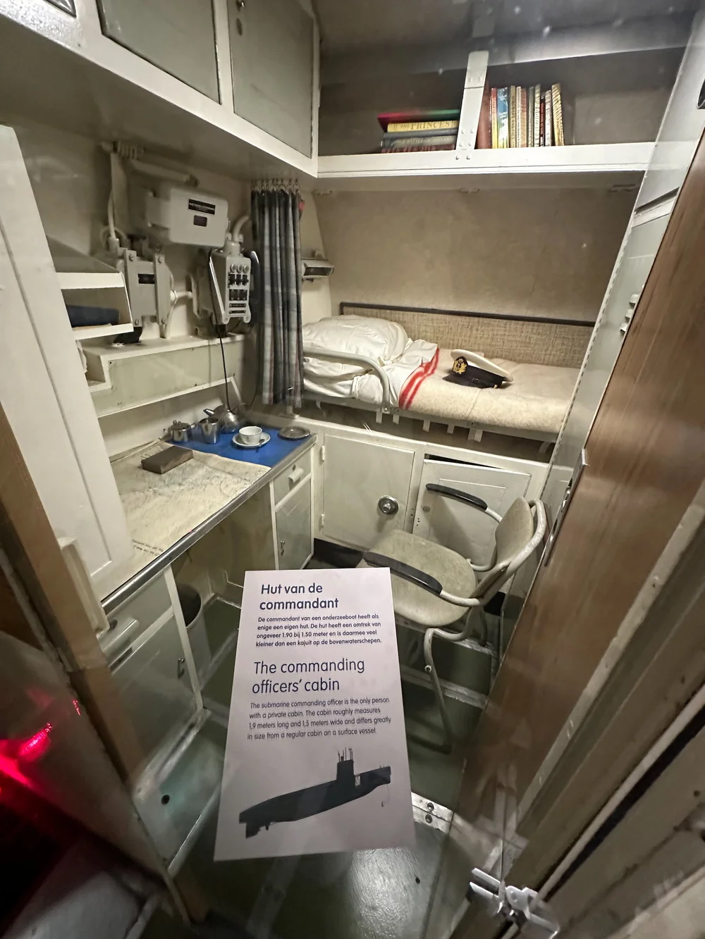  The commanding officer gets lots of space - I don’t think I could even get into that bed! 