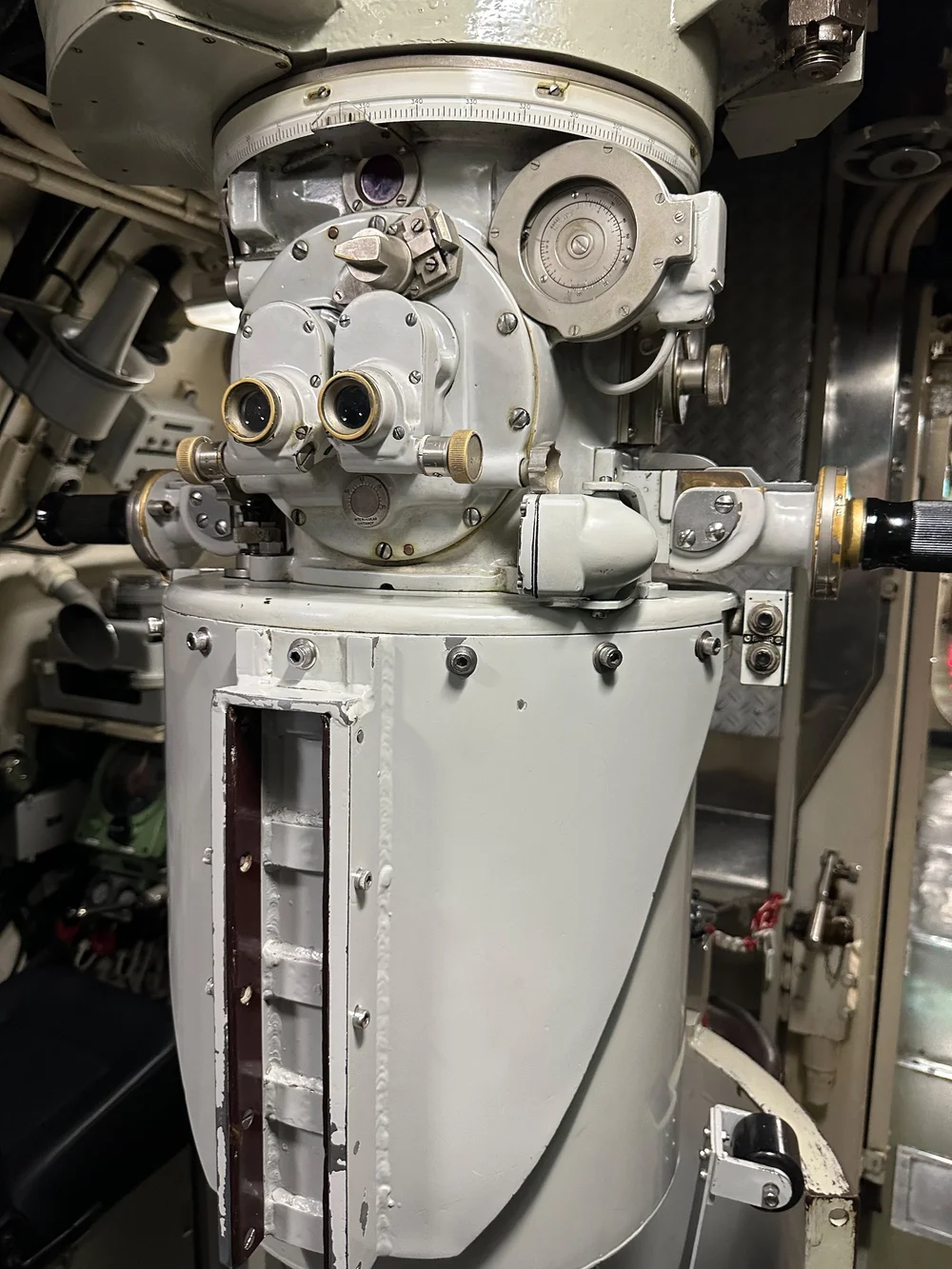  They had the periscope set-up so you could look out through it. 