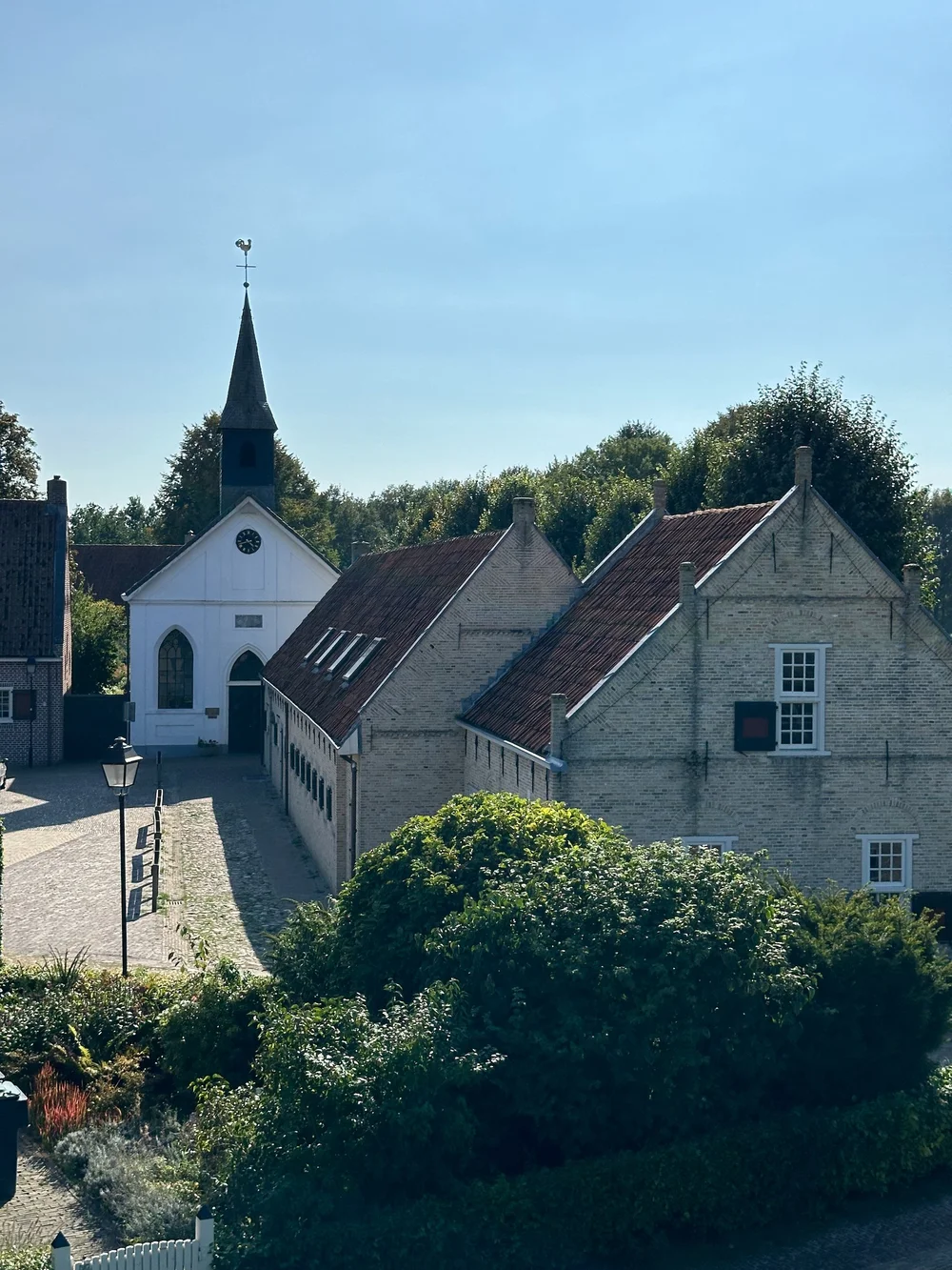  From up on the wall, you can see down and into the town center. Some of the restored buildings that we were able to explore.  