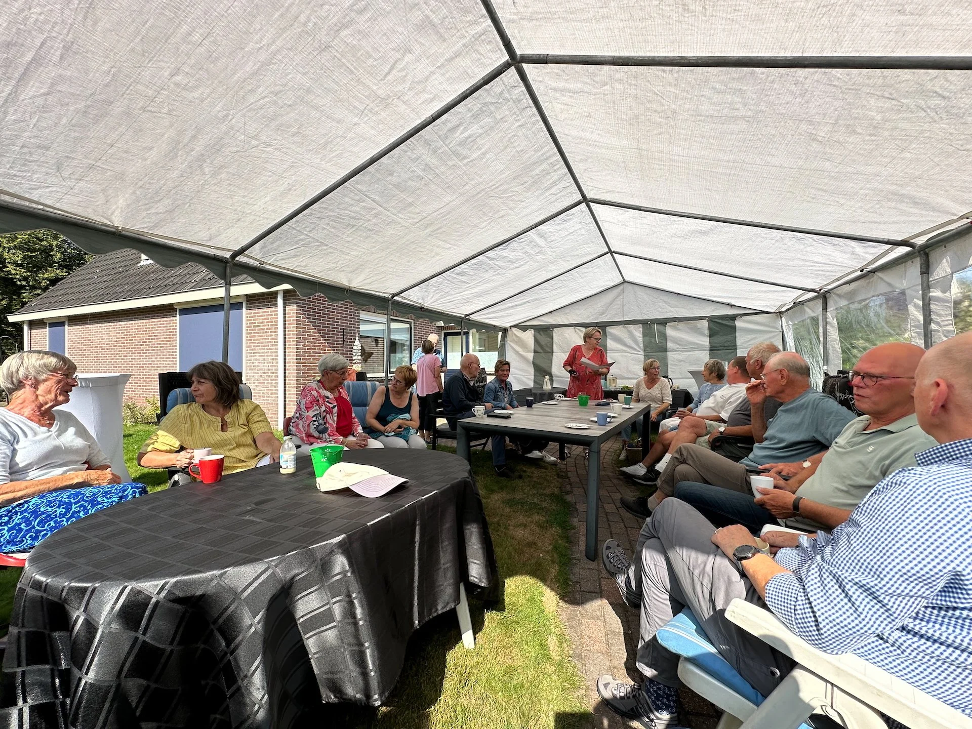  It was a good sized event, and everyone was engaged in catching up.  