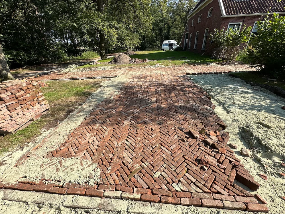  Edwin’s new driveway was coming along nicely.  