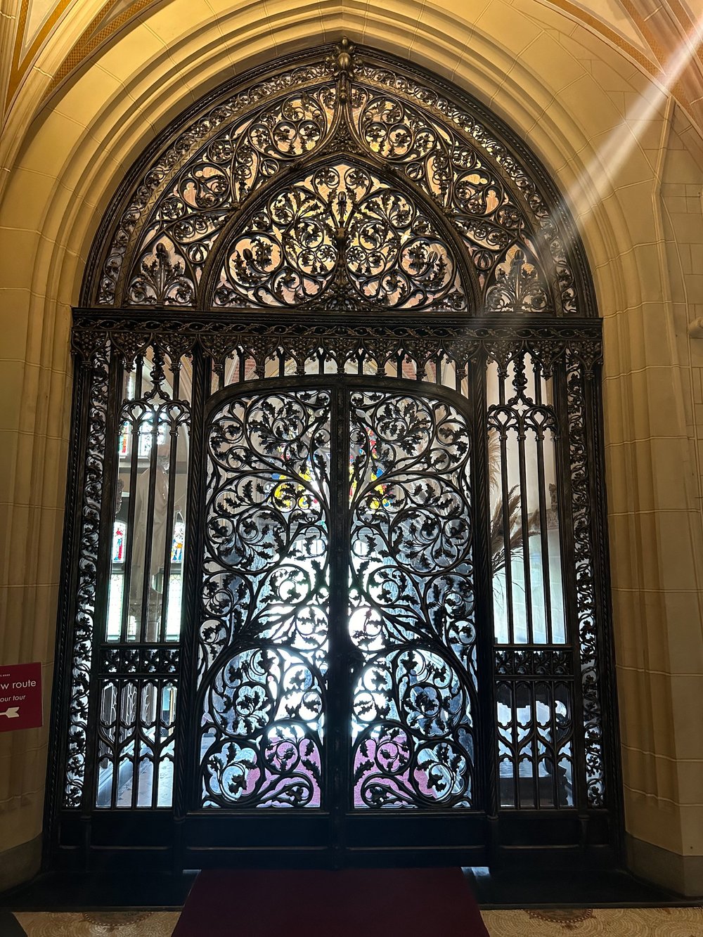  One of the ornately carved doors in the castle. 