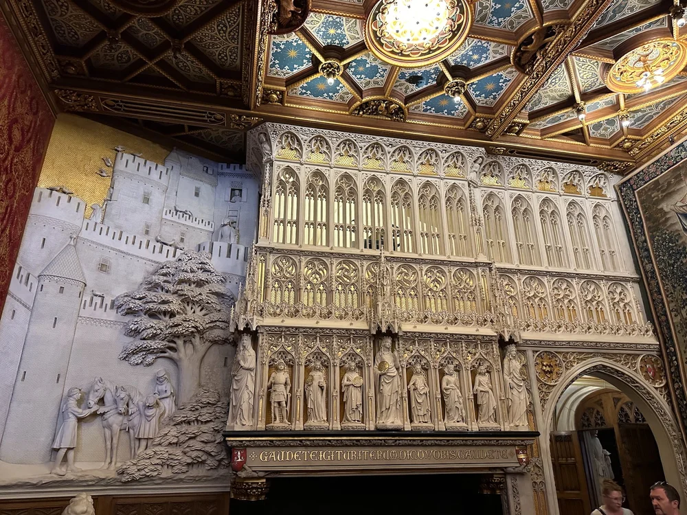  I called this the tapestry room. On one end was this super ornate carved screen. 