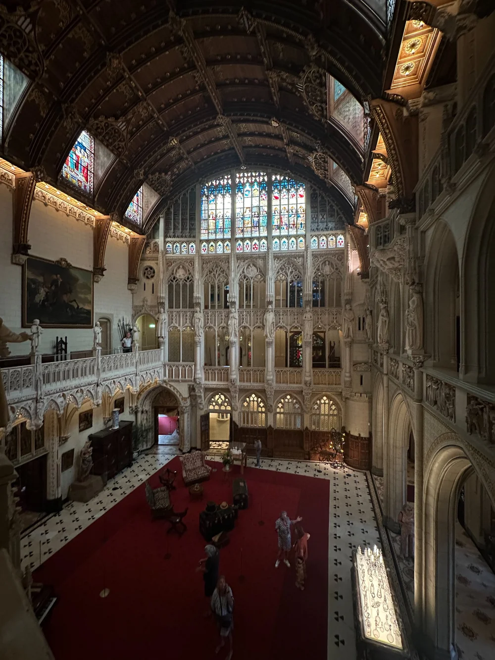  The tour eventually takes you upstairs, where you walk along the edge of the gallery overlooking the great room.  