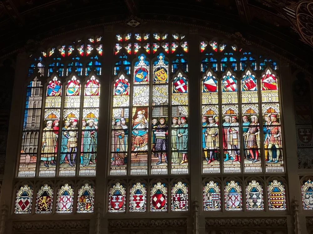  A detailed view of the stained glass.  