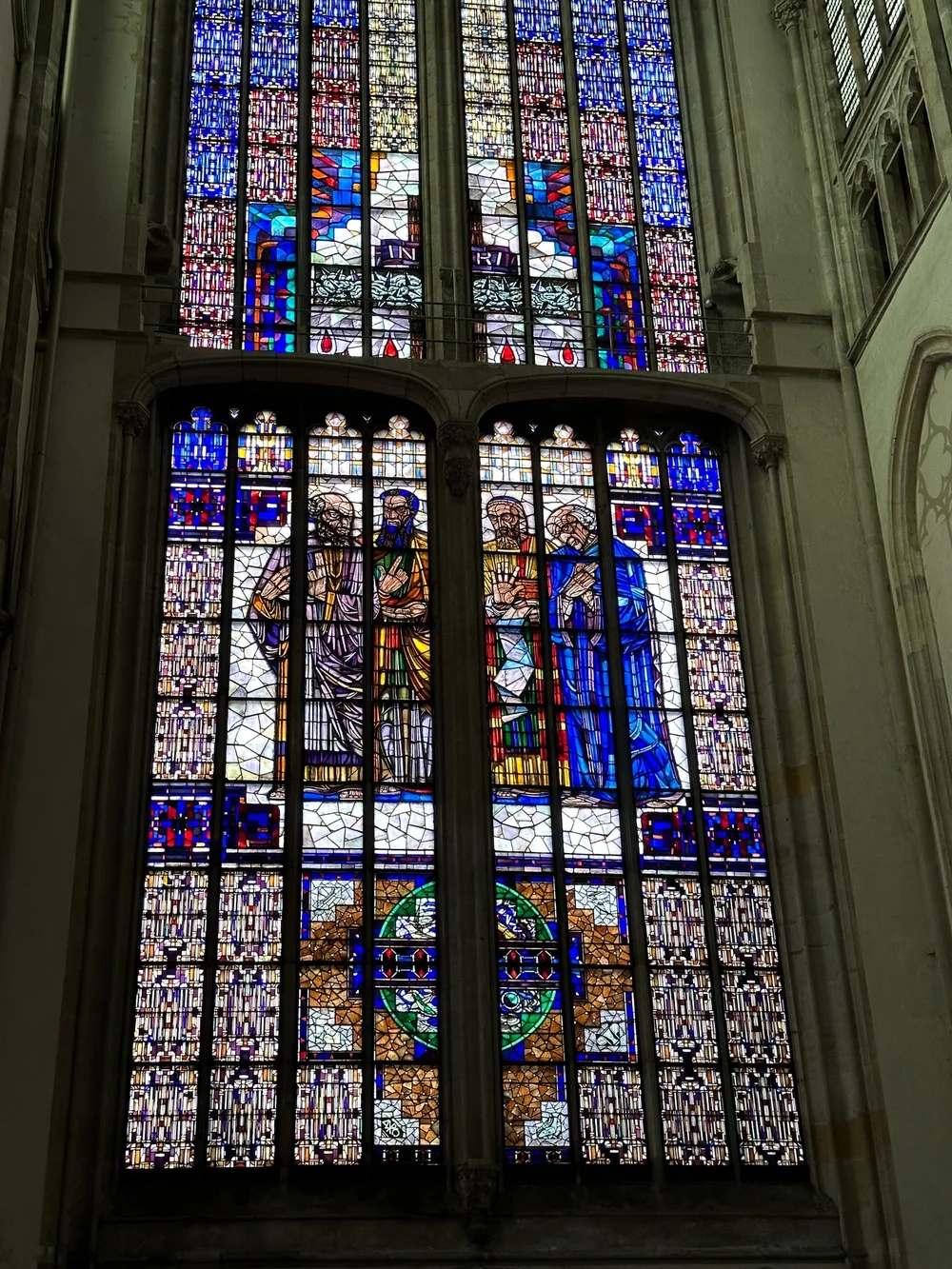  A closer look at the beautiful stained glass windows in the front entrance.  