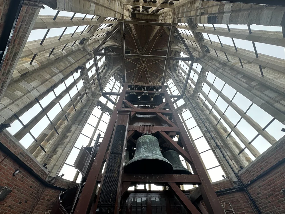  Looking up into the top of the tower. 