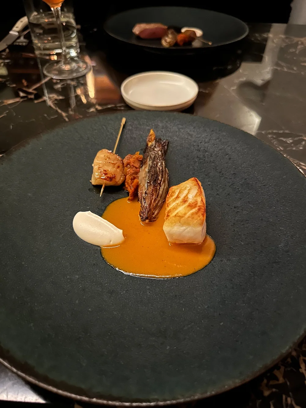  Justine opted for the fish on the “main course”… 