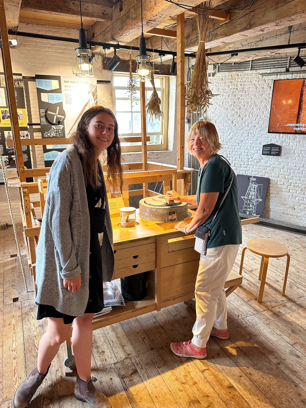  There were some good exhibits. In this one, you could grind grain into flour.  