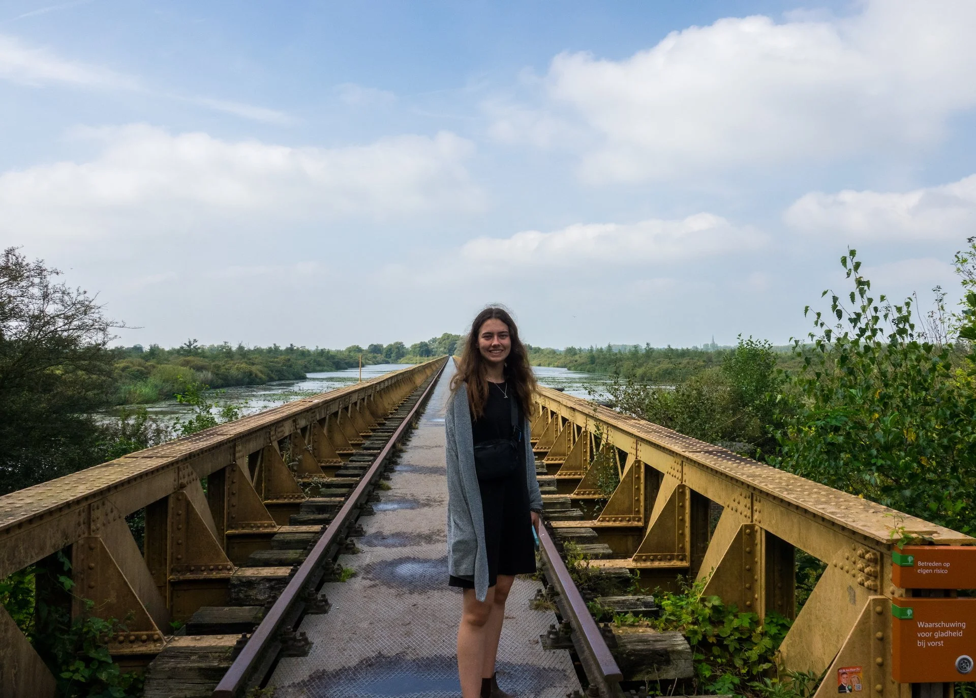 Mackenzie on the old railway bridge.