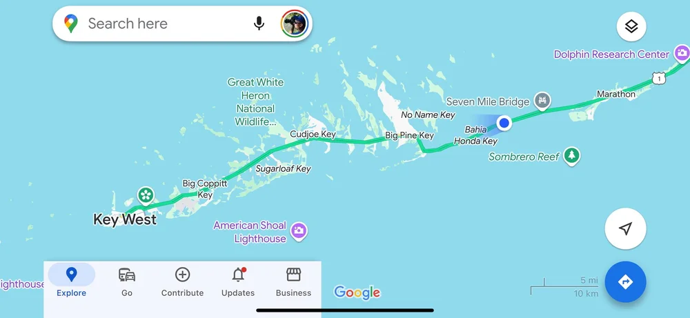  Getting closer to Key West. 