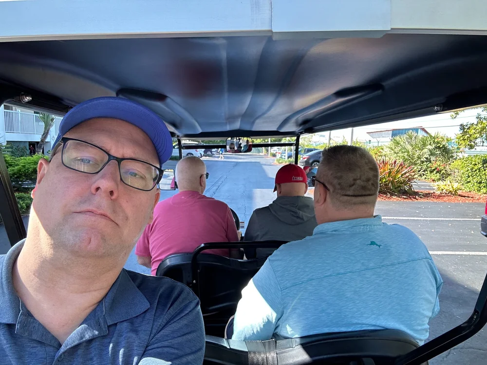  Golf carting around Key West. 