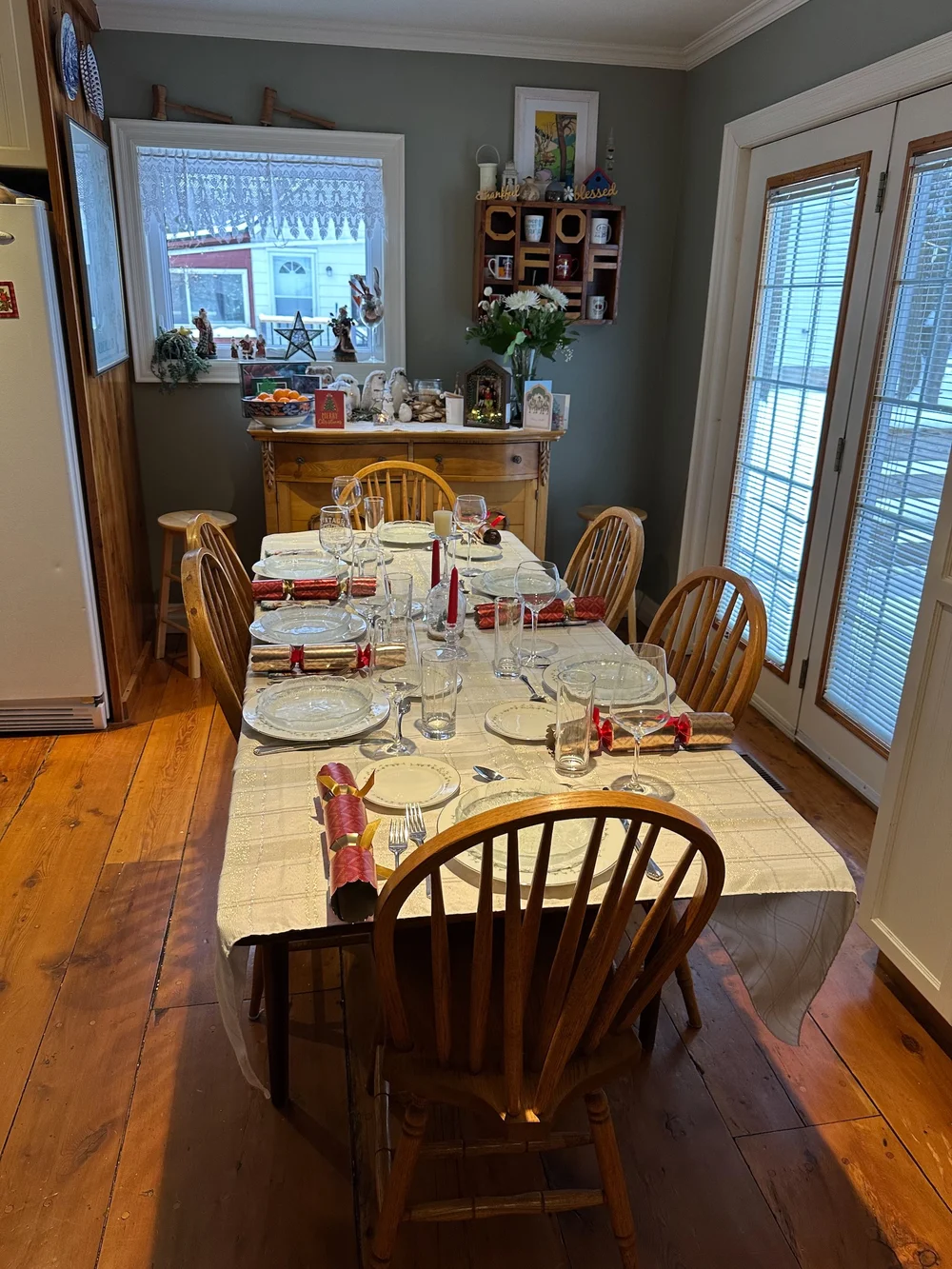  Mom’s fancy table setting.  