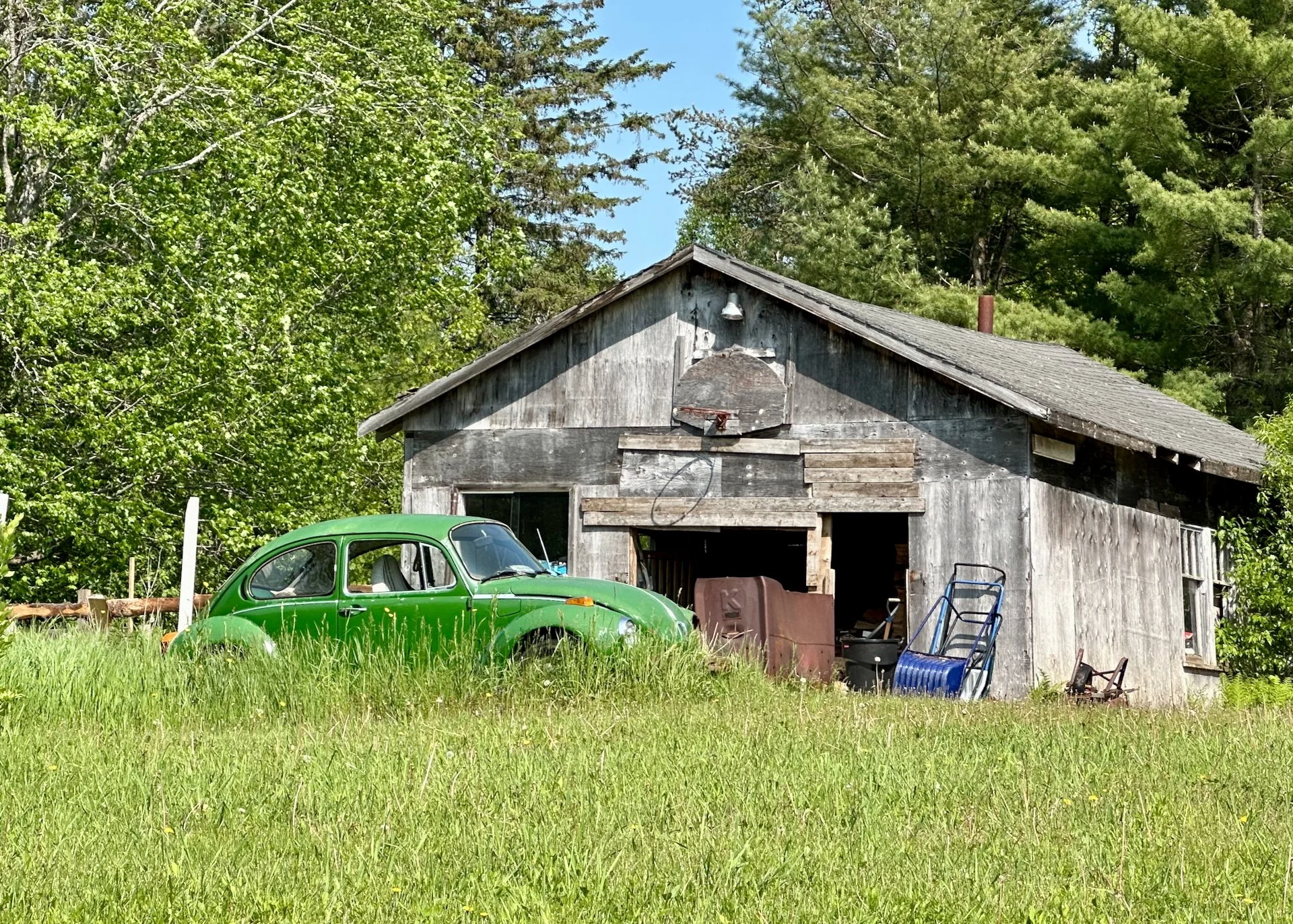  Sadly, there was a beautiful old Beetle rotting away at the house next door. 