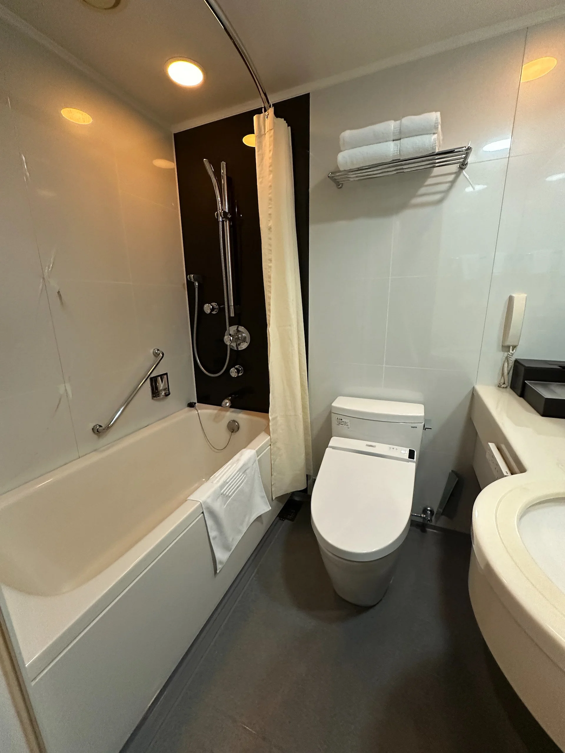  The bathroom was fine - but we had our first fancy Japanese toilet! 