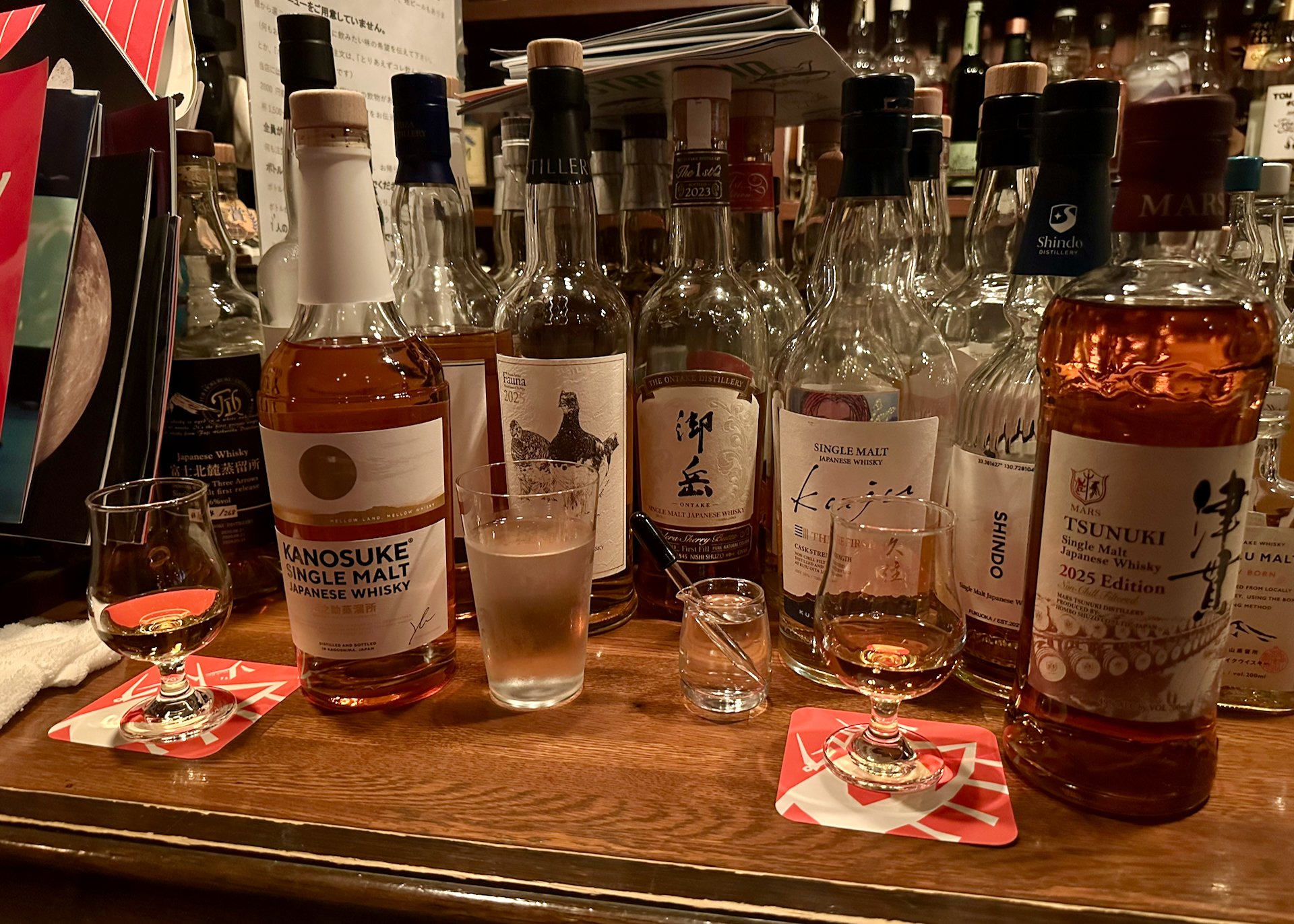  Two of the Japanese whiskies we tried - they were both quite good. And impossible to find. 