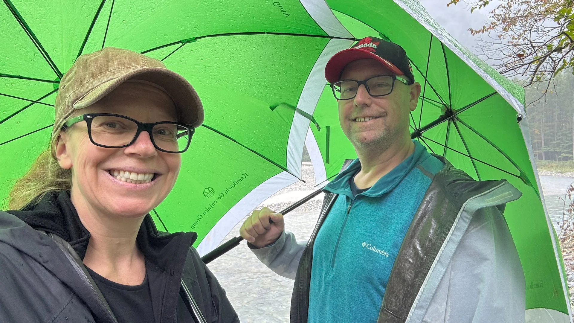  The umbrellas helped, but it was not a very nice day! 