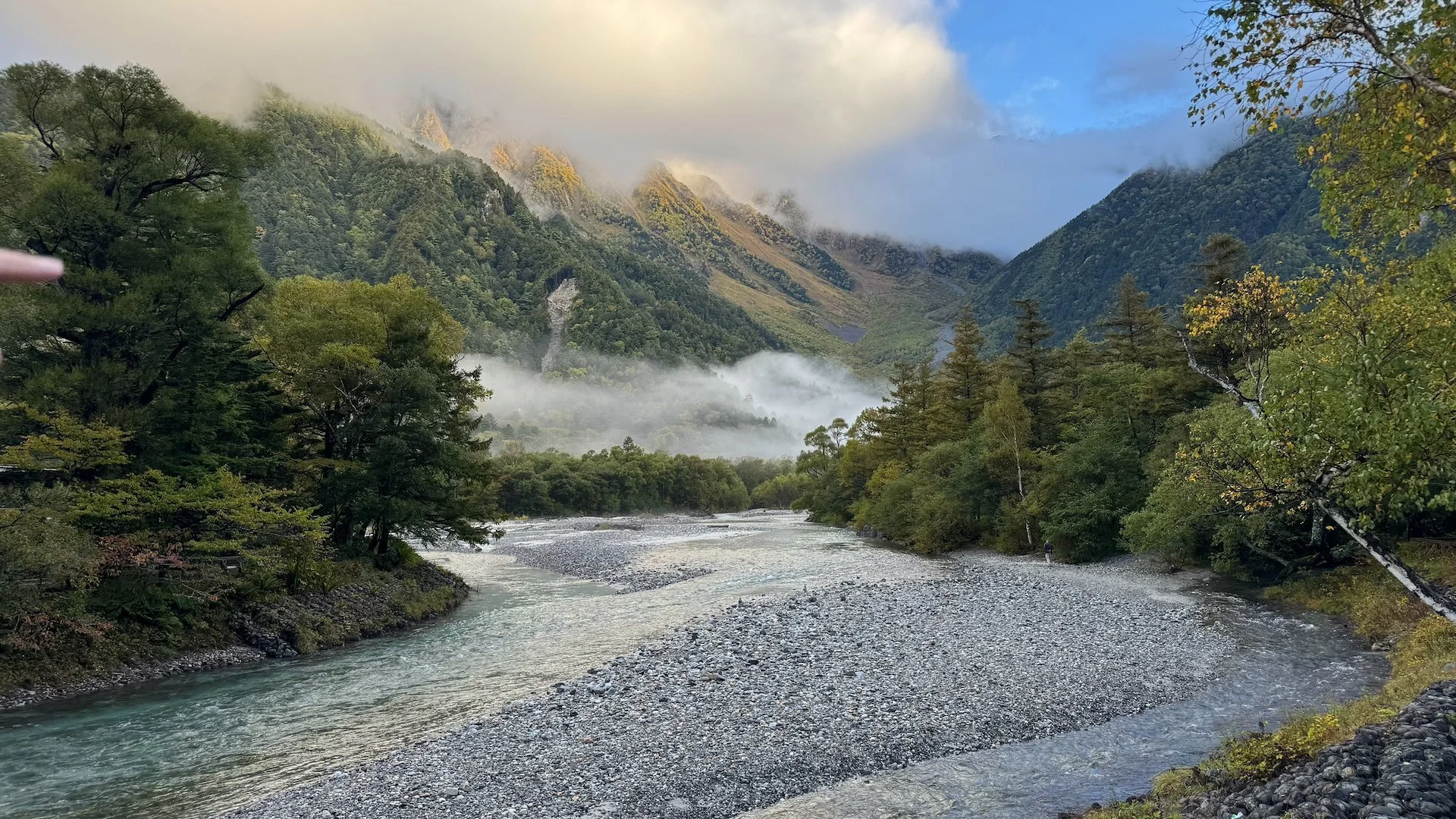  Looking up river, before heading downstream. 