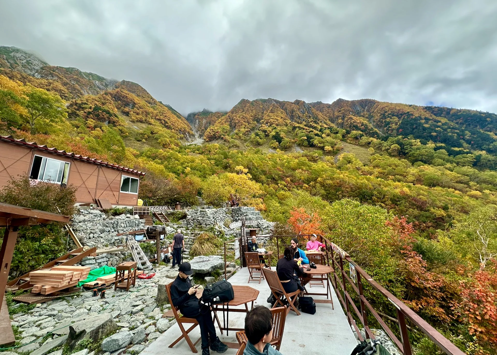  More views of the deck where we had lunch. I still do not know how they got all of this up there. There are no roads, so it must have been by helicopter.  