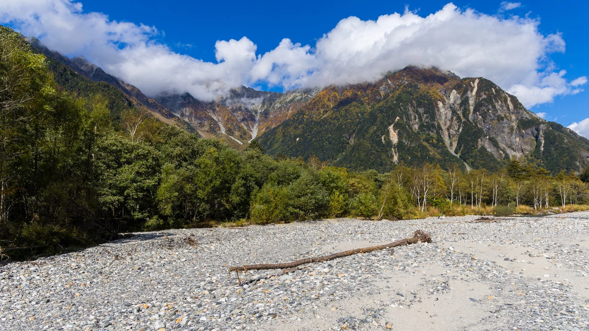  Walking along the river bank.  