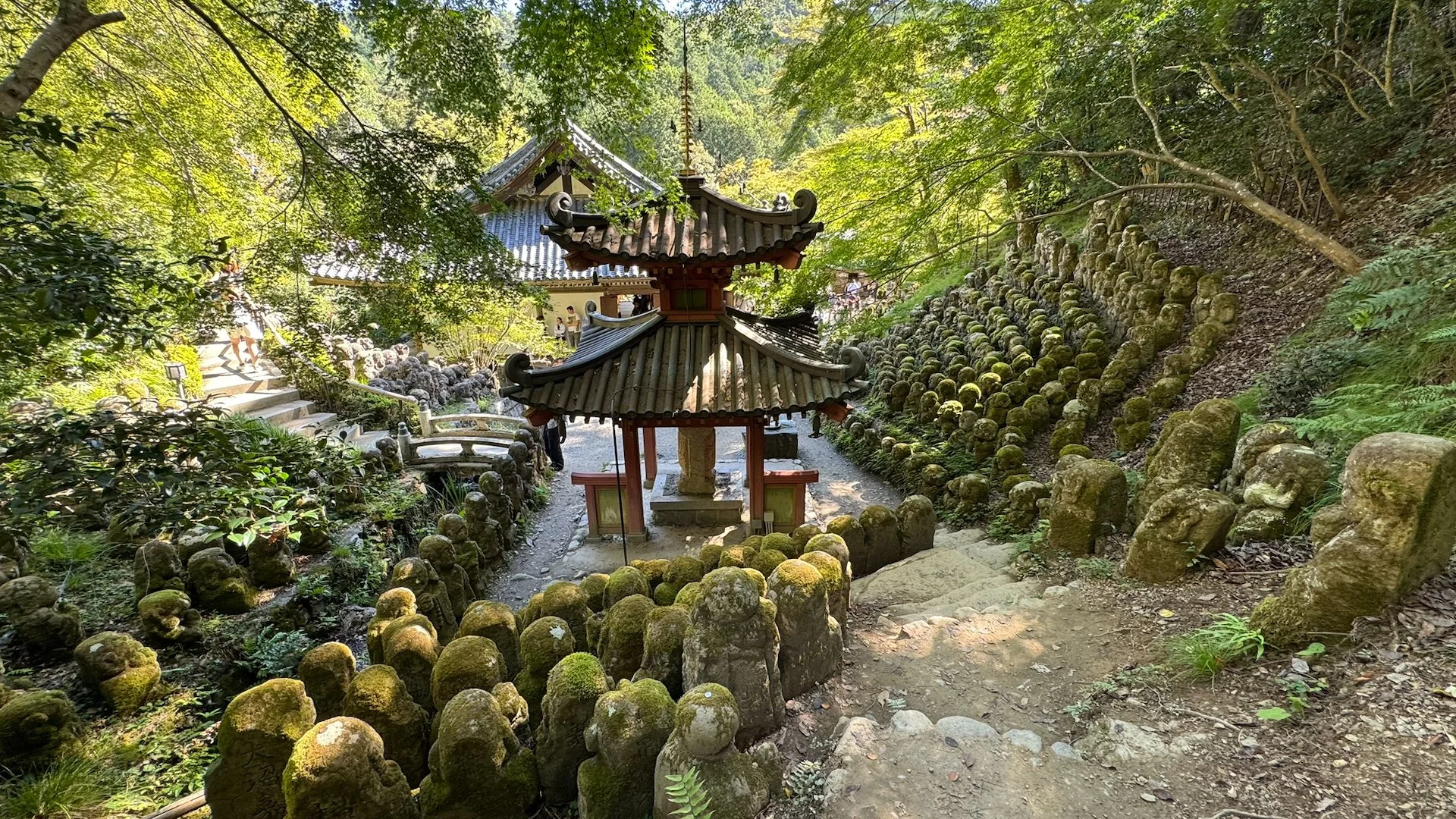  A couple of different views looking down on the temple grounds, from up on the hill. 