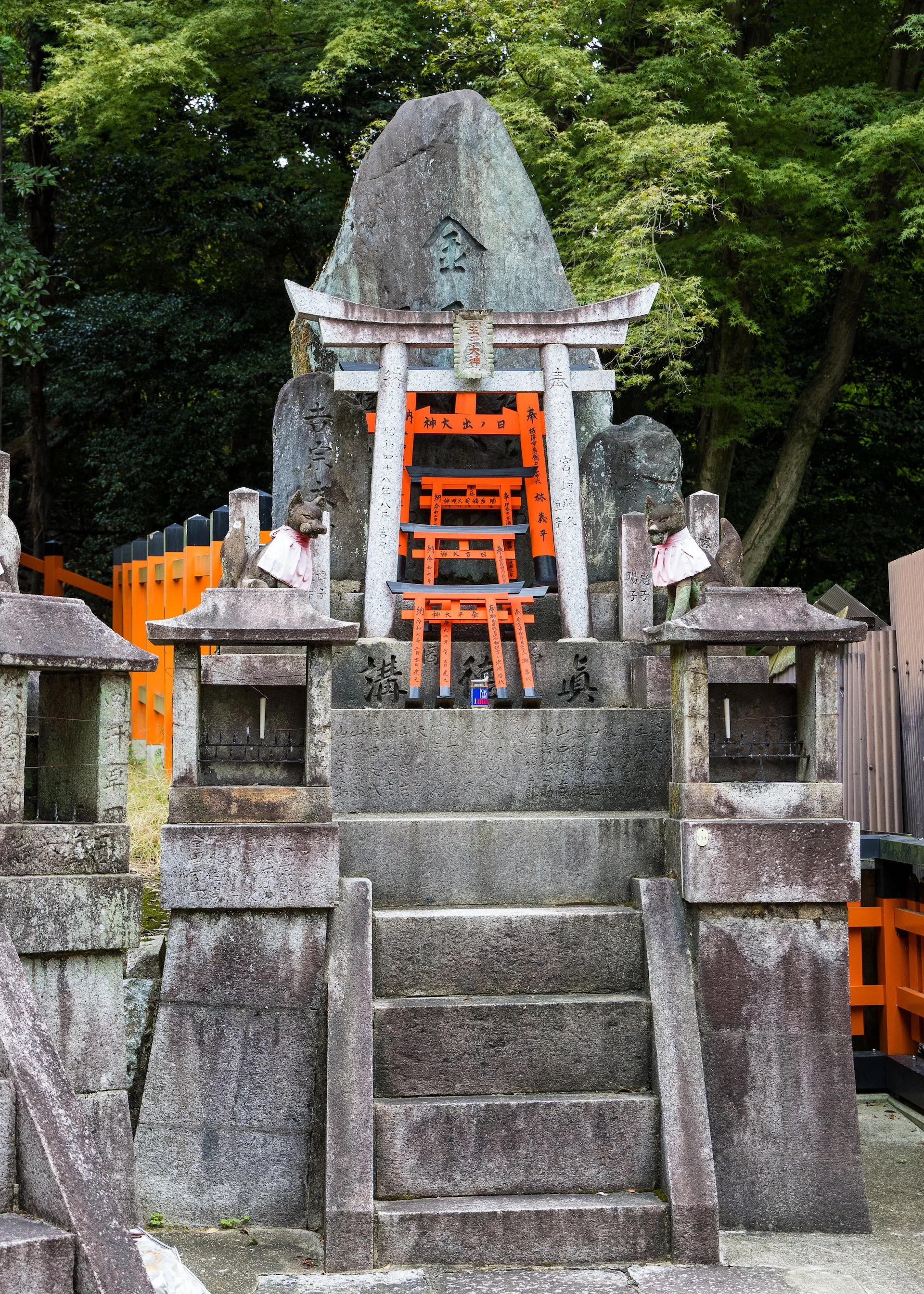  The torii gates get incorporated into the various shrines, as part of their structure. 