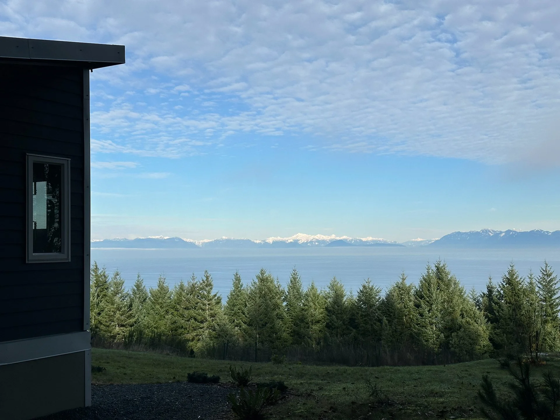  Lots of snow on the mountains, across the way. 