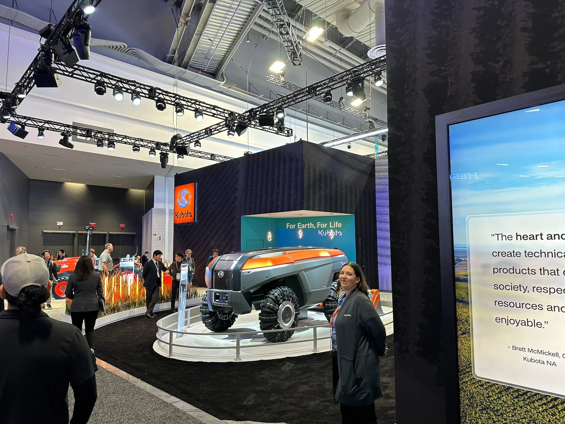  One whole hall at the show is automotive focused. With some heavy equipment mixed in. This was Kubota’s autonomous tractor - very modern looking.  